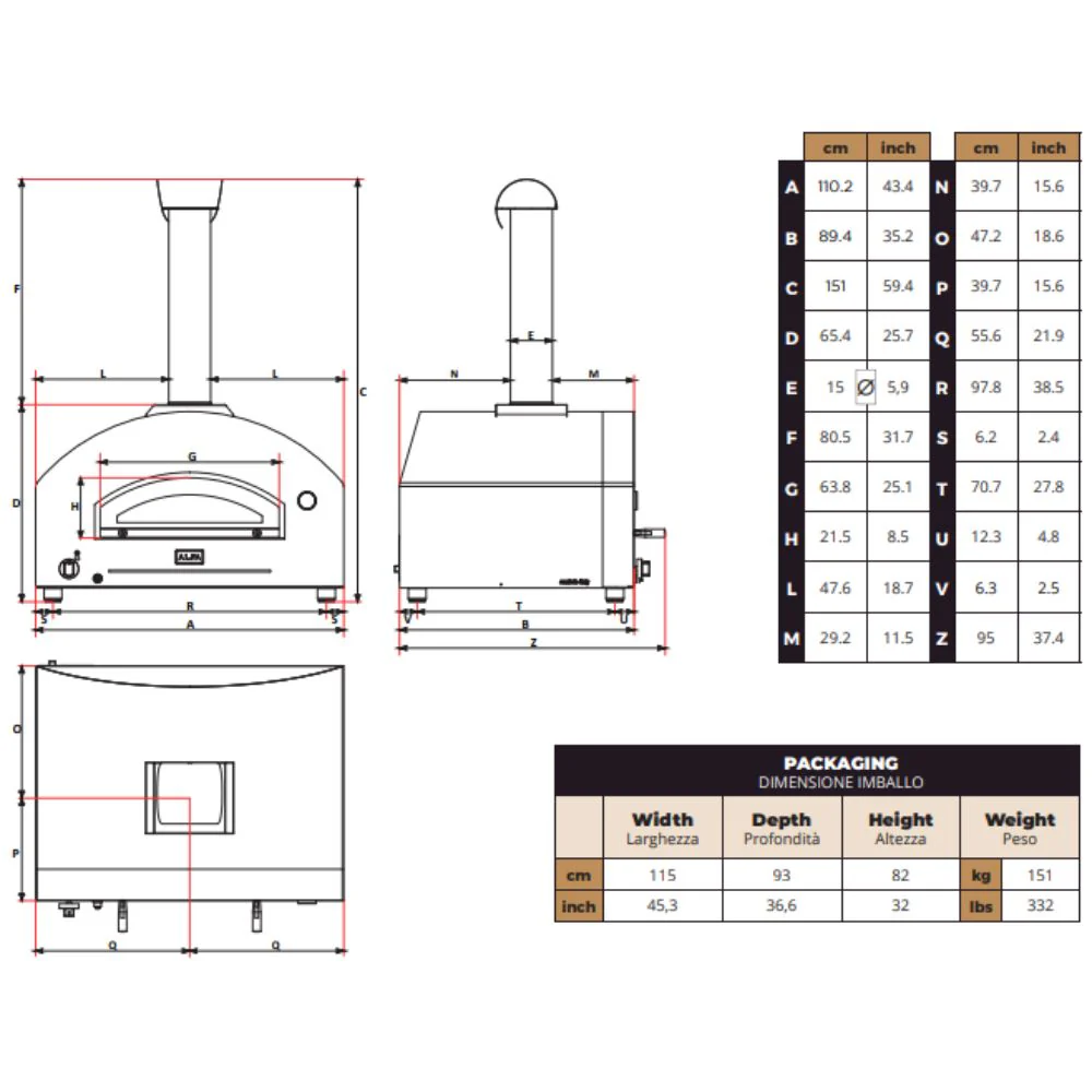 Alfa Futuro 4 Pizze Gas-Fired Pizza Oven - Wrinkle Black - Image 4