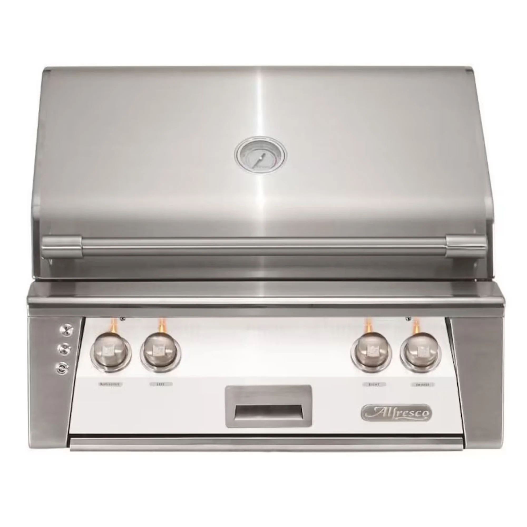 Alfresco 30-Inch Built-in Stainless Steel Gas Grill w/ Rotisserie in Matte Signal White