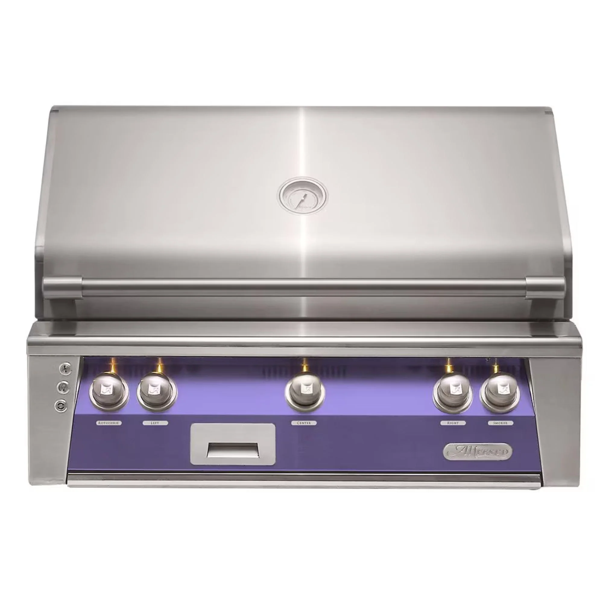 Alfresco 36-Inch Built-In Stainless Steel Gas Grill w/ Rotisserie & Sear Zone in Blue Lilac