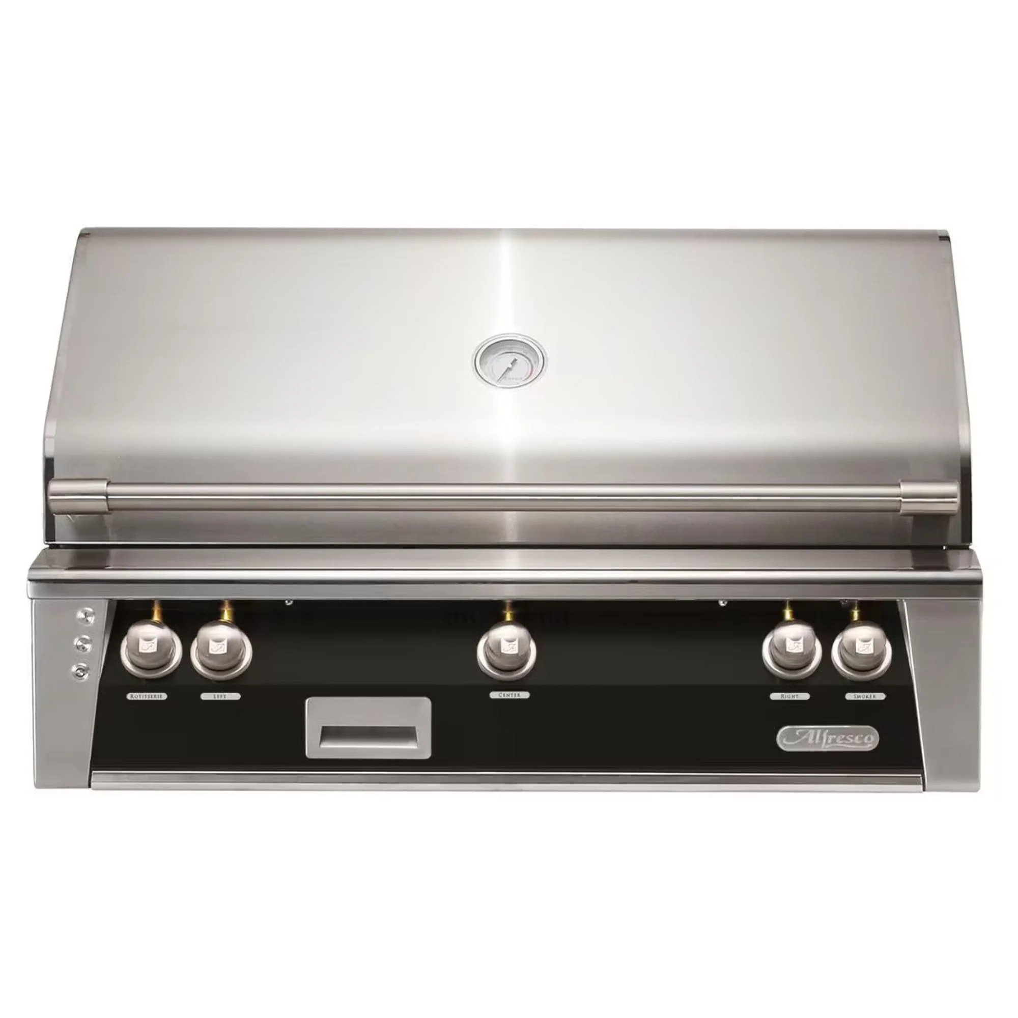 Alfresco 42-Inch Built-in Stainless Steel Gas Grill w/ Rotisserie in Jet Black