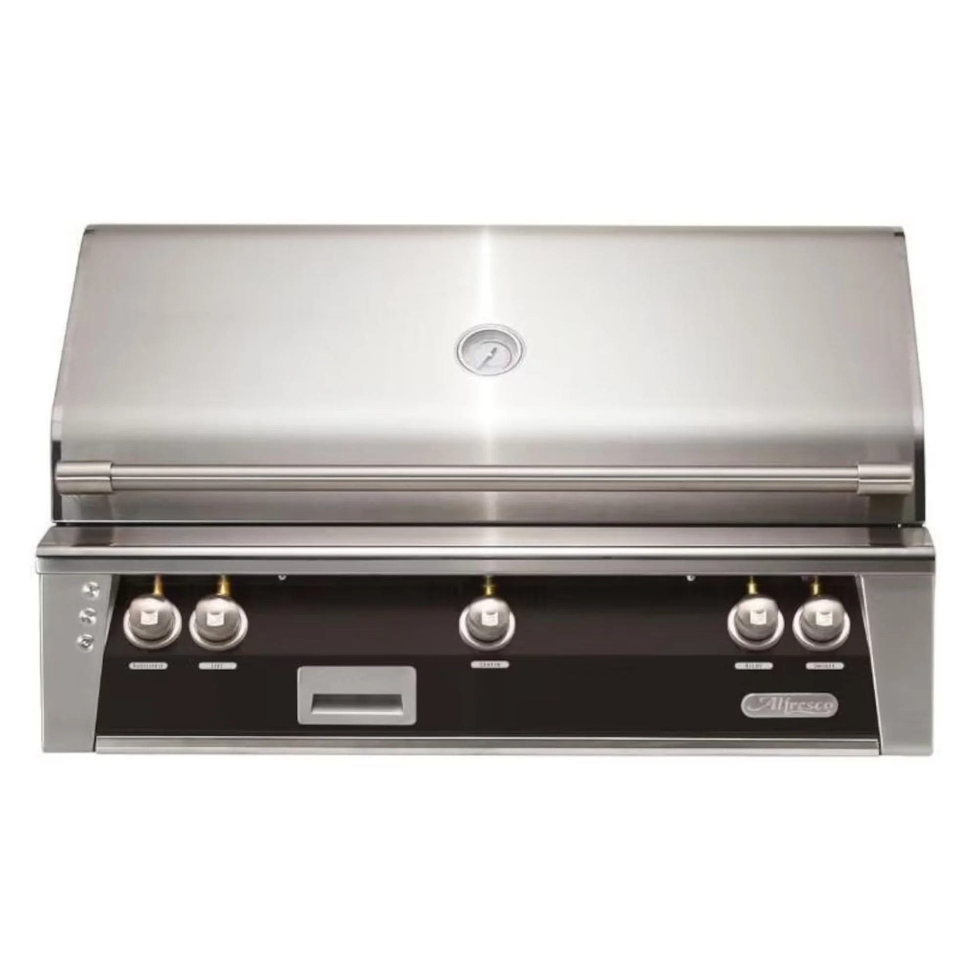 Alfresco 42-Inch Built-in Stainless Steel Gas Grill w/ Rotisserie in Matte Jet Black