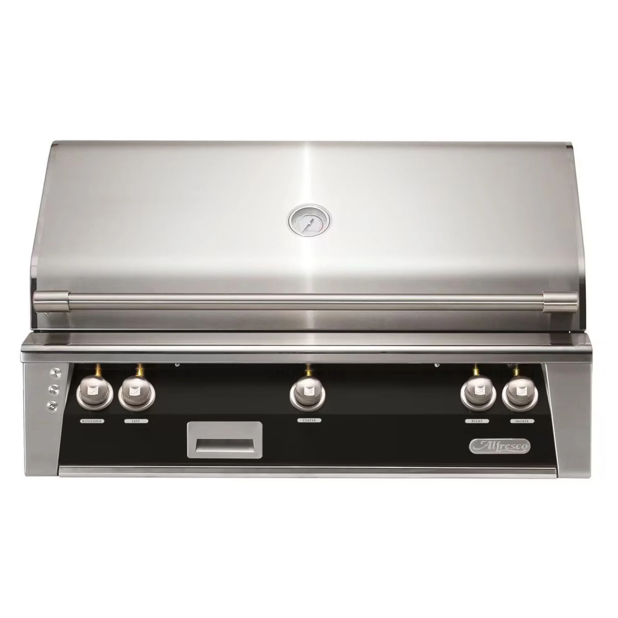 Alfresco 42-Inch Built-in Stainless Steel Gas Grill w/ Rotisserie & Sear Zone in Jet Black
