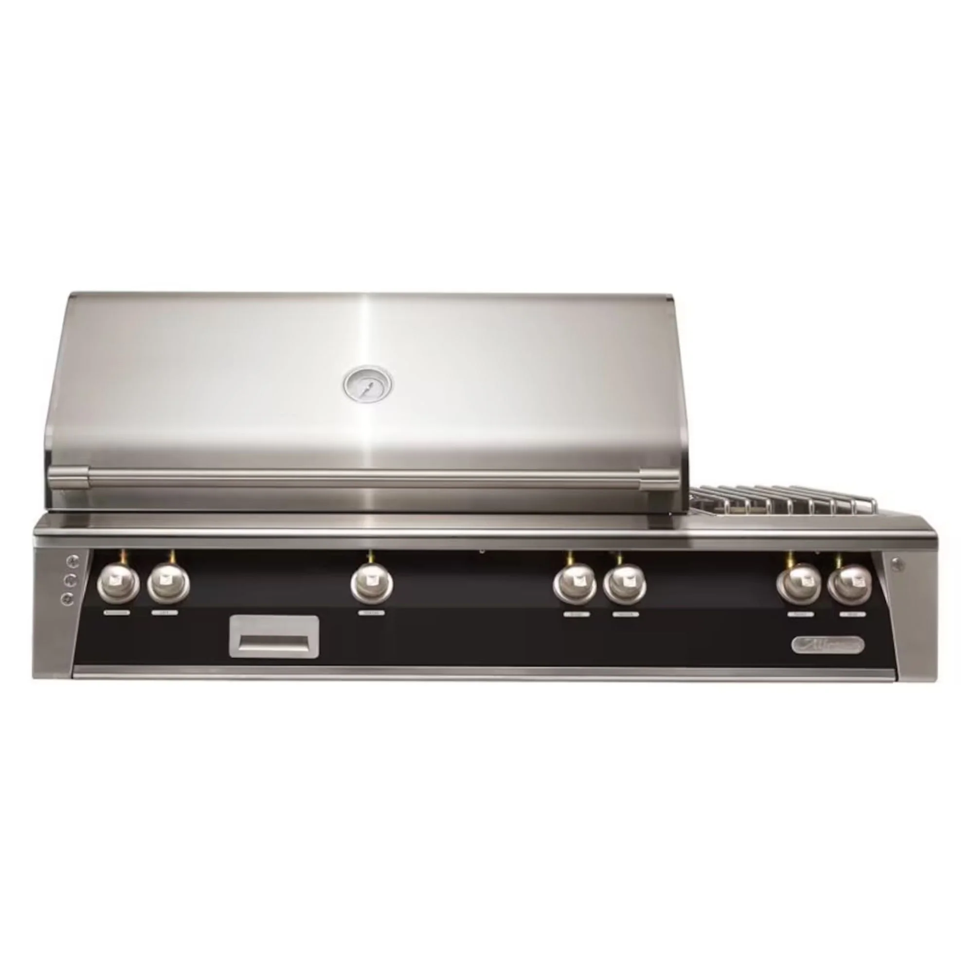 Alfresco 56-Inch Deluxe Built-in Stainless Steel Gas Grill w/ Rotisserie, Sear Zone & Side Burner in Jet Black