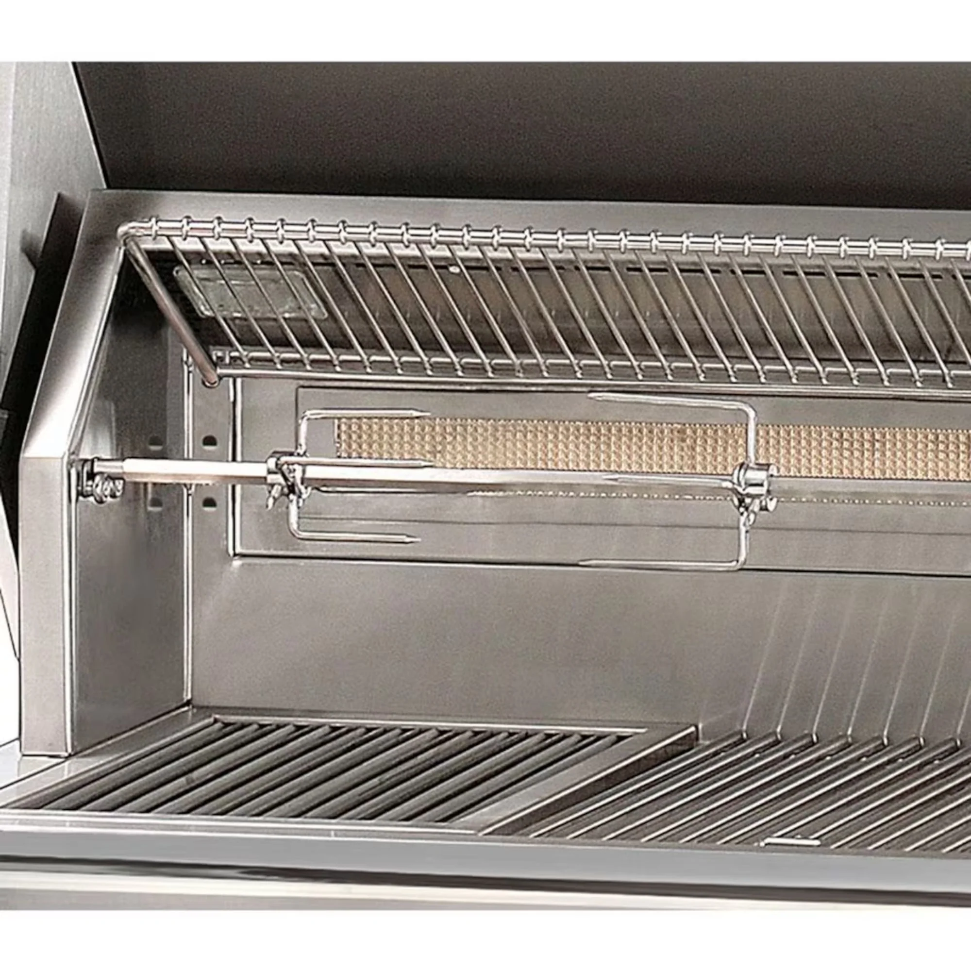 Alfresco 56-Inch Deluxe Built-in Stainless Steel Gas Grill w/ Rotisserie & Side Burner in Luminous Orange - Image 3