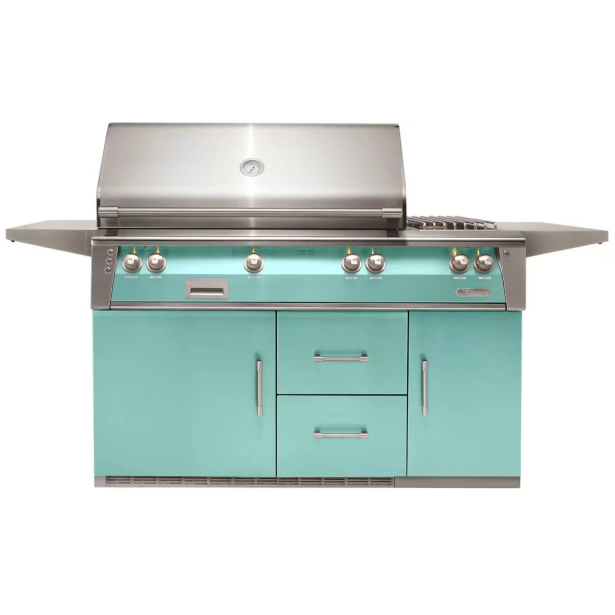 Alfresco 56-Inch Stainless Steel Freestanding Gas Grill w/ Refrigerated Cart, Rotisserie, Sear Zone & Side Burner - Image 19