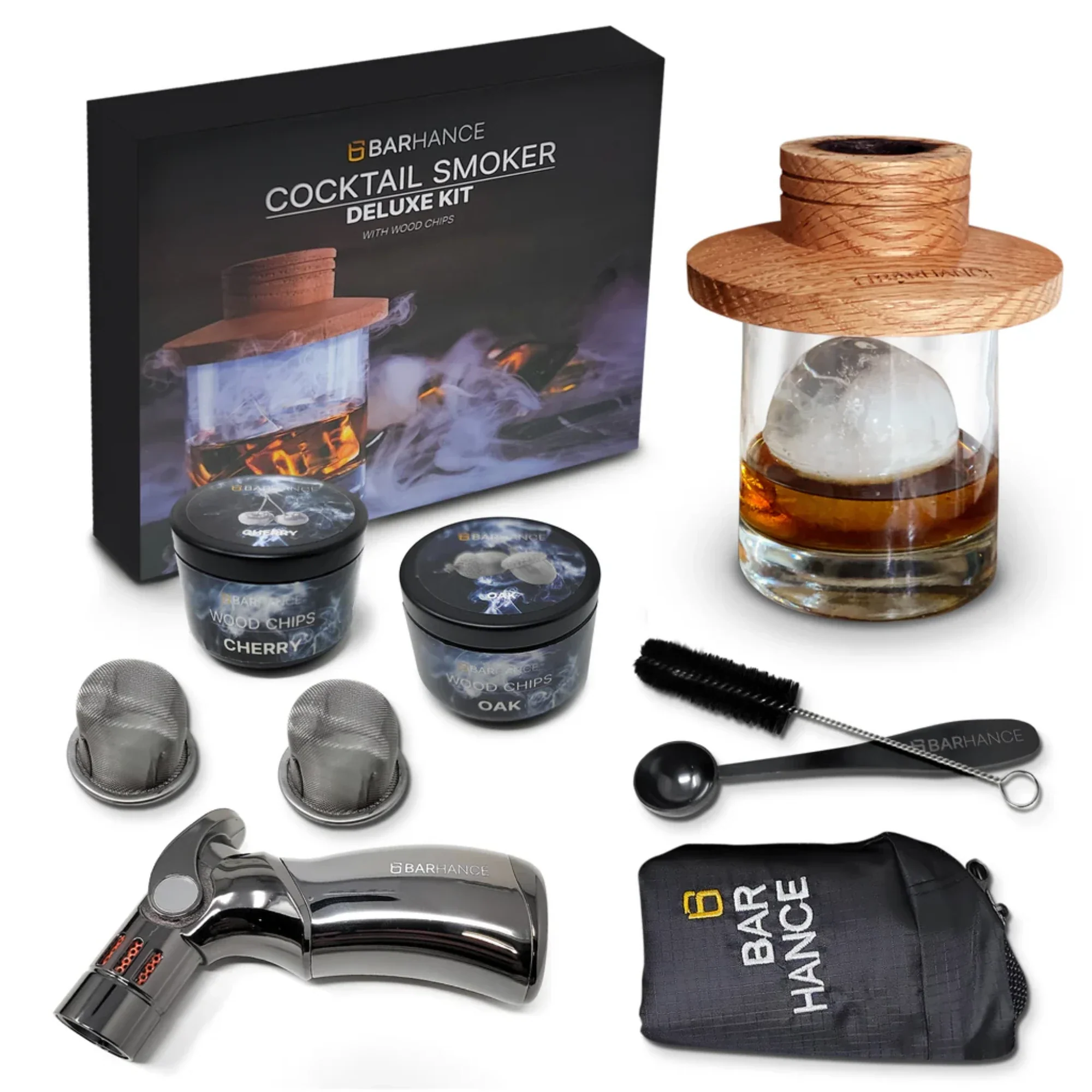 Barhance Cocktail Smoker Kit with Torch and Wood Chips