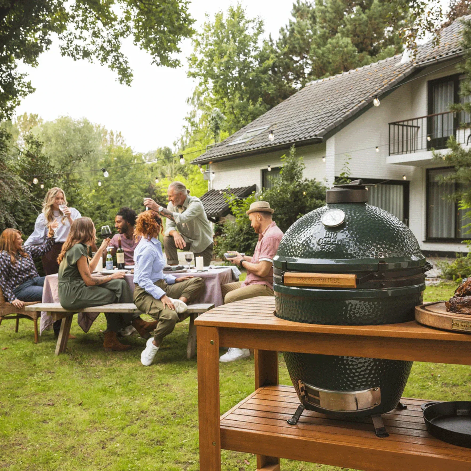 Big Green Egg Large Charcoal Grill in Acacia Table Package - Image 4