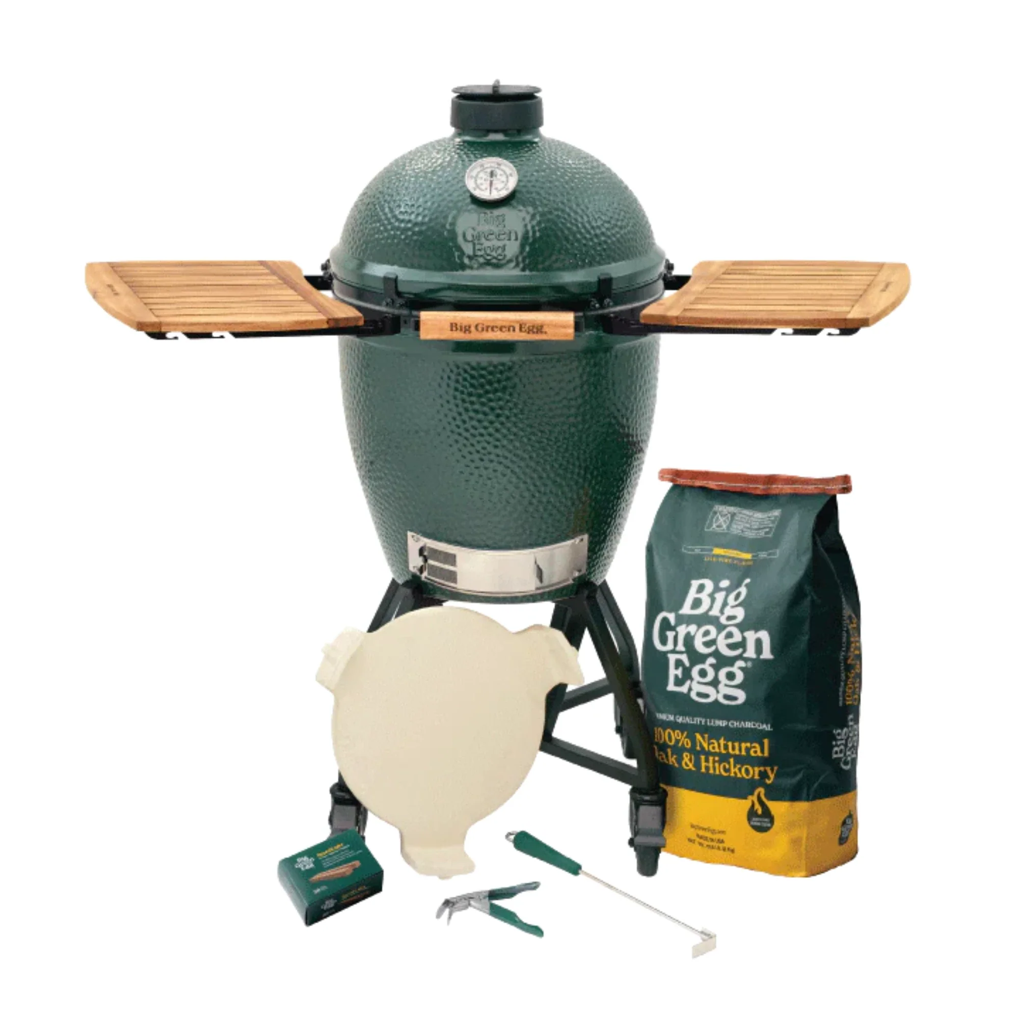 Big Green Egg Large Charcoal Grill in an intEGGrated Nest+Handler With Mates Package