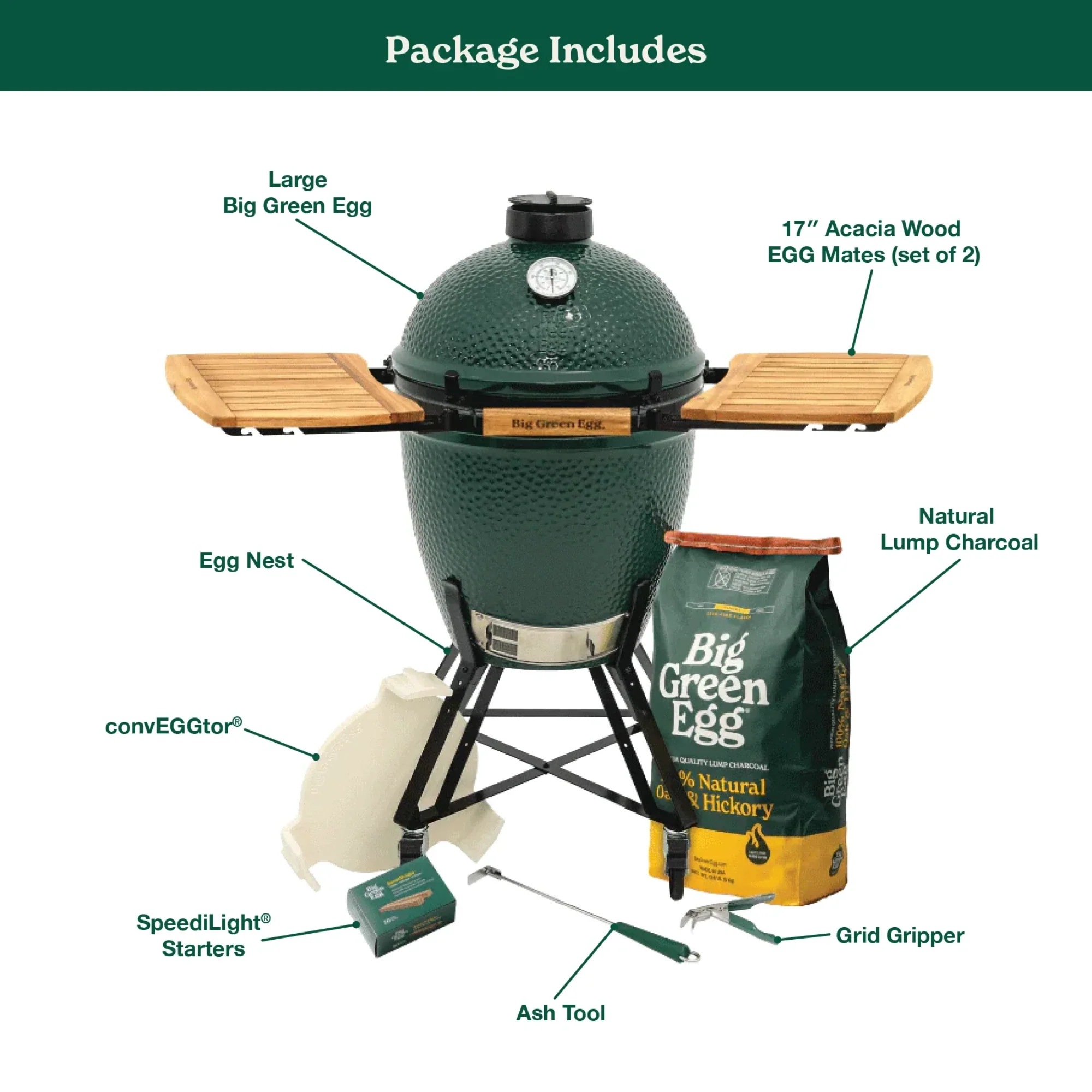 Big Green Egg Large Charcoal Grill in Nest With Mates Package - Image 2