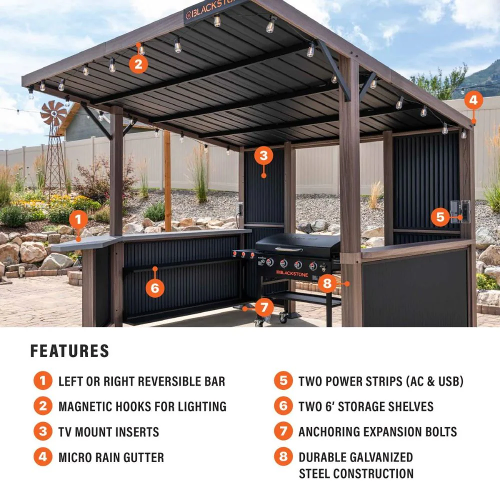 Blackstone 10 x 10-Foot Bar and Griddle/Grill Pavilion - Image 5