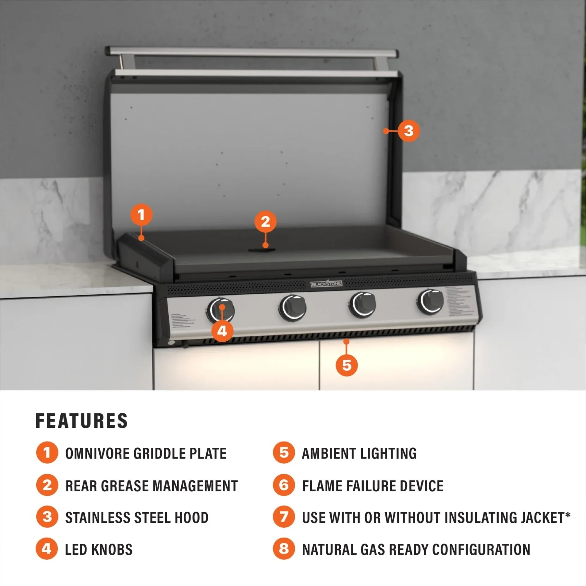 Blackstone 36-Inch Drop-in Griddle with Hood - Image 8