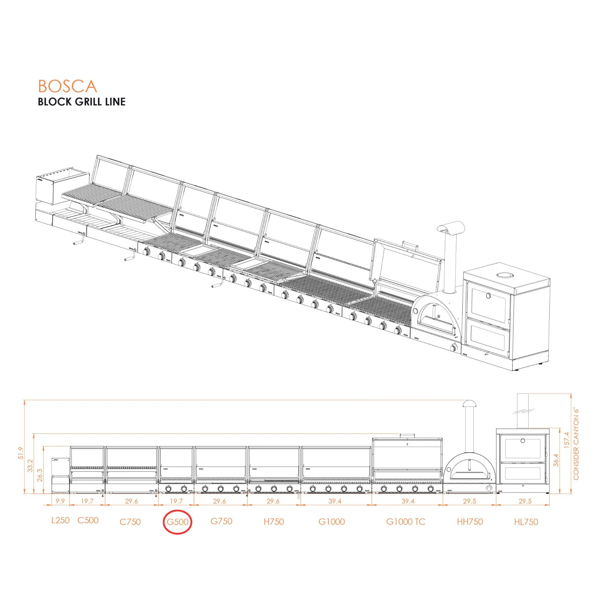Bosca Block 500 Built-In Gas Grill - Image 8