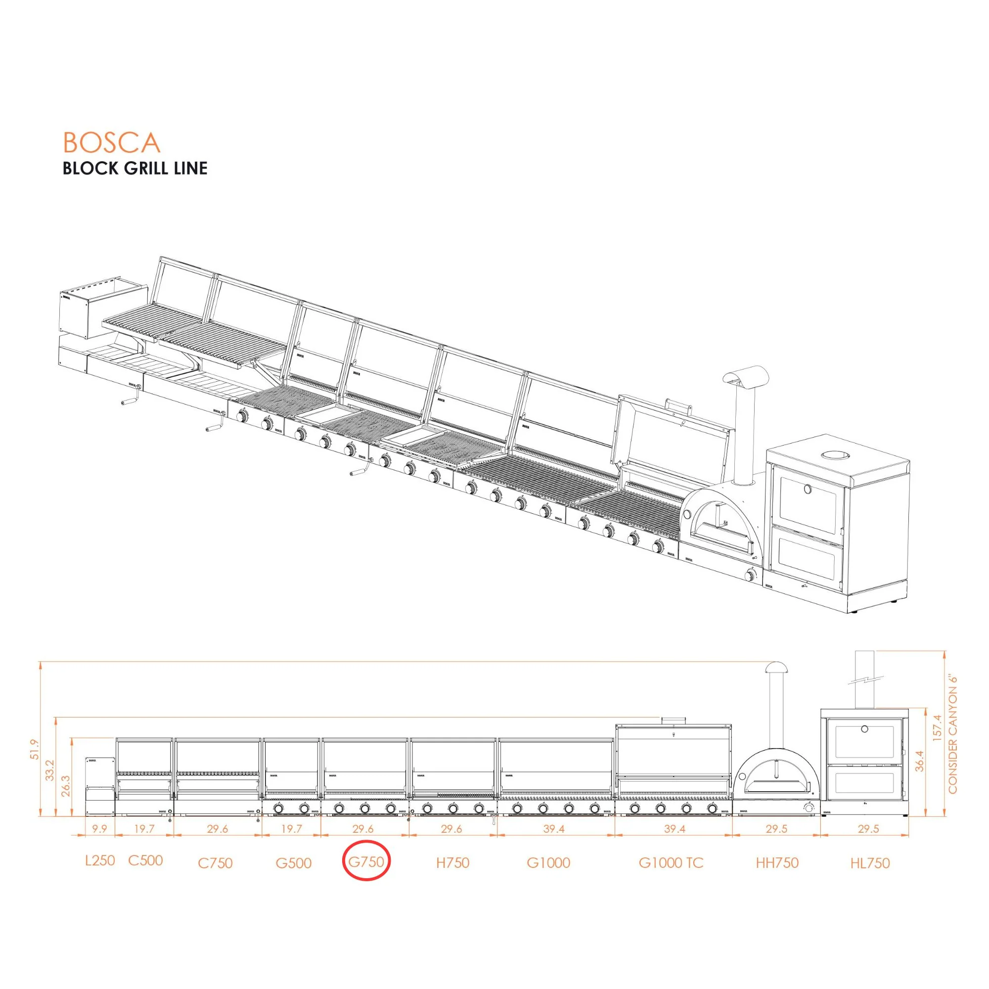 Bosca Block 750 Built-In Gas Grill - Image 8