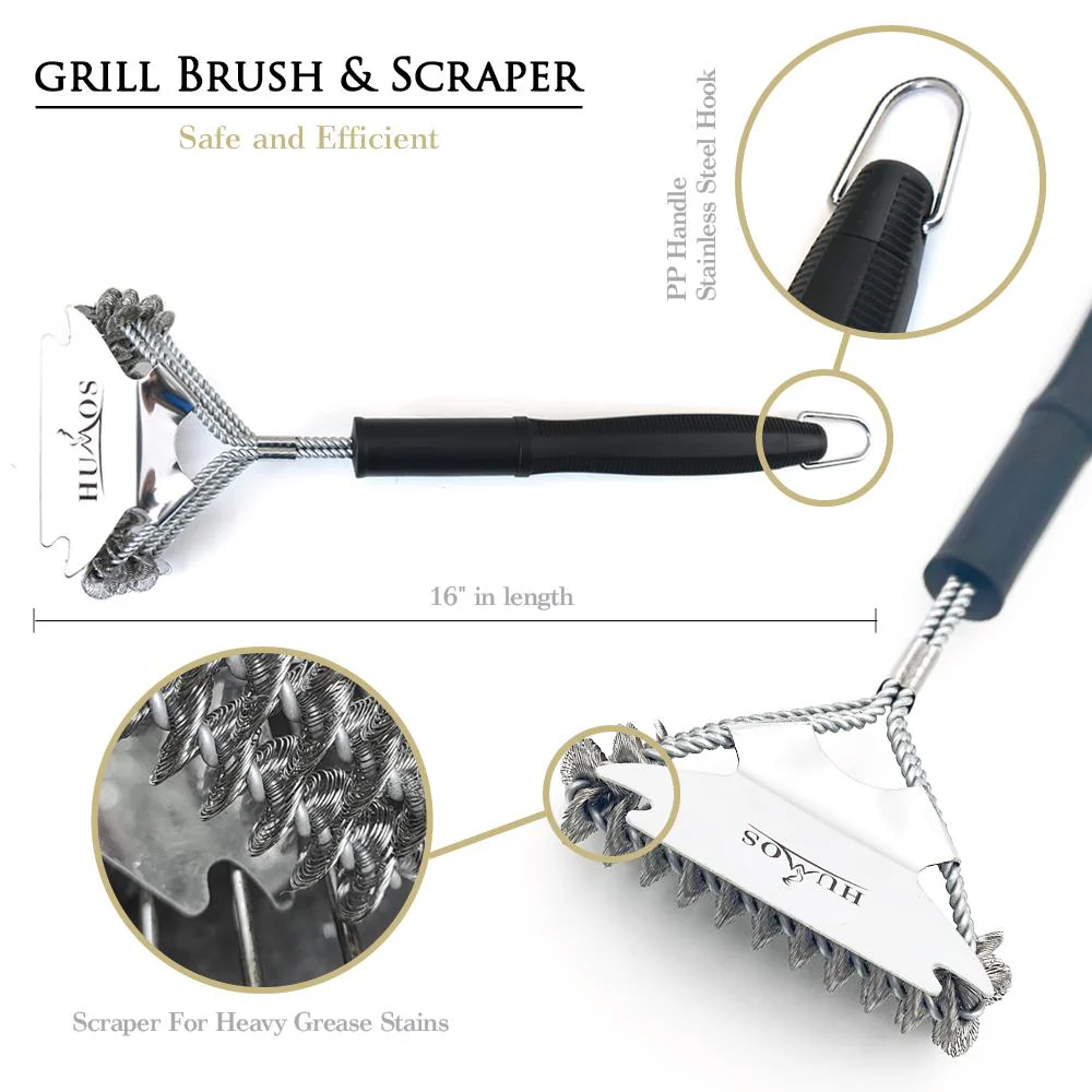 Humos Heavy Duty Grilling Brush and Scraper - Image 6