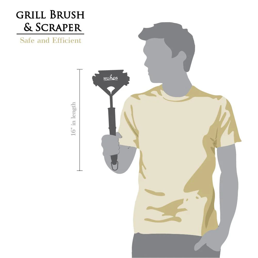Humos Heavy Duty Grilling Brush and Scraper - Image 8
