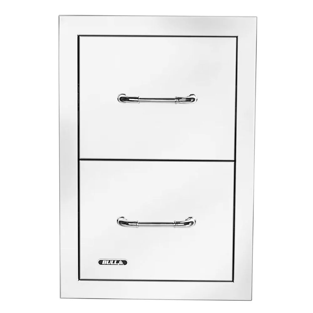 Bull 56990 15-Inch Stainless Steel Double Access Drawer W/ Reveal