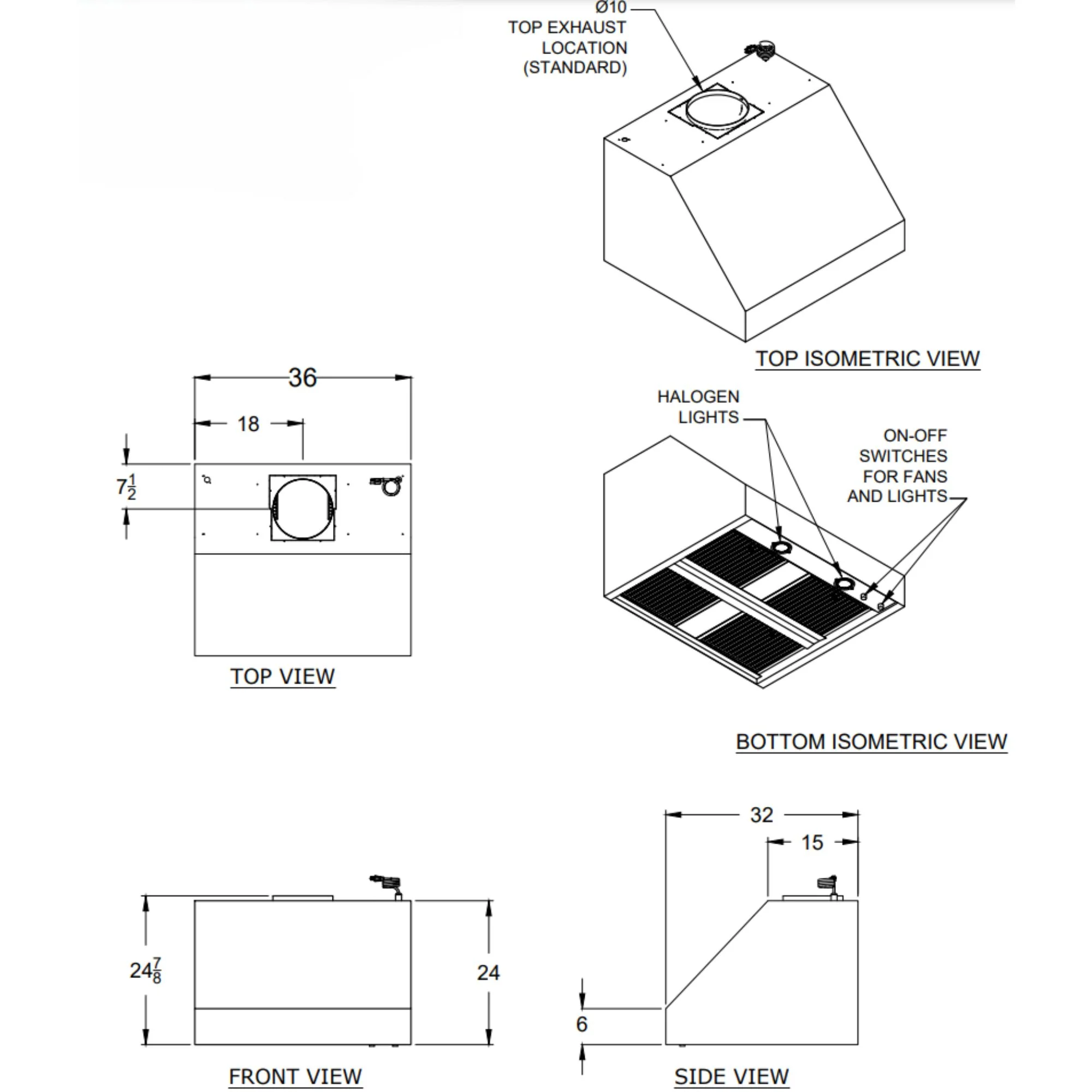 Bull 66009 36-Inch Stainless Steel Outdoor Vent Hood - 1250 CFM - Image 3