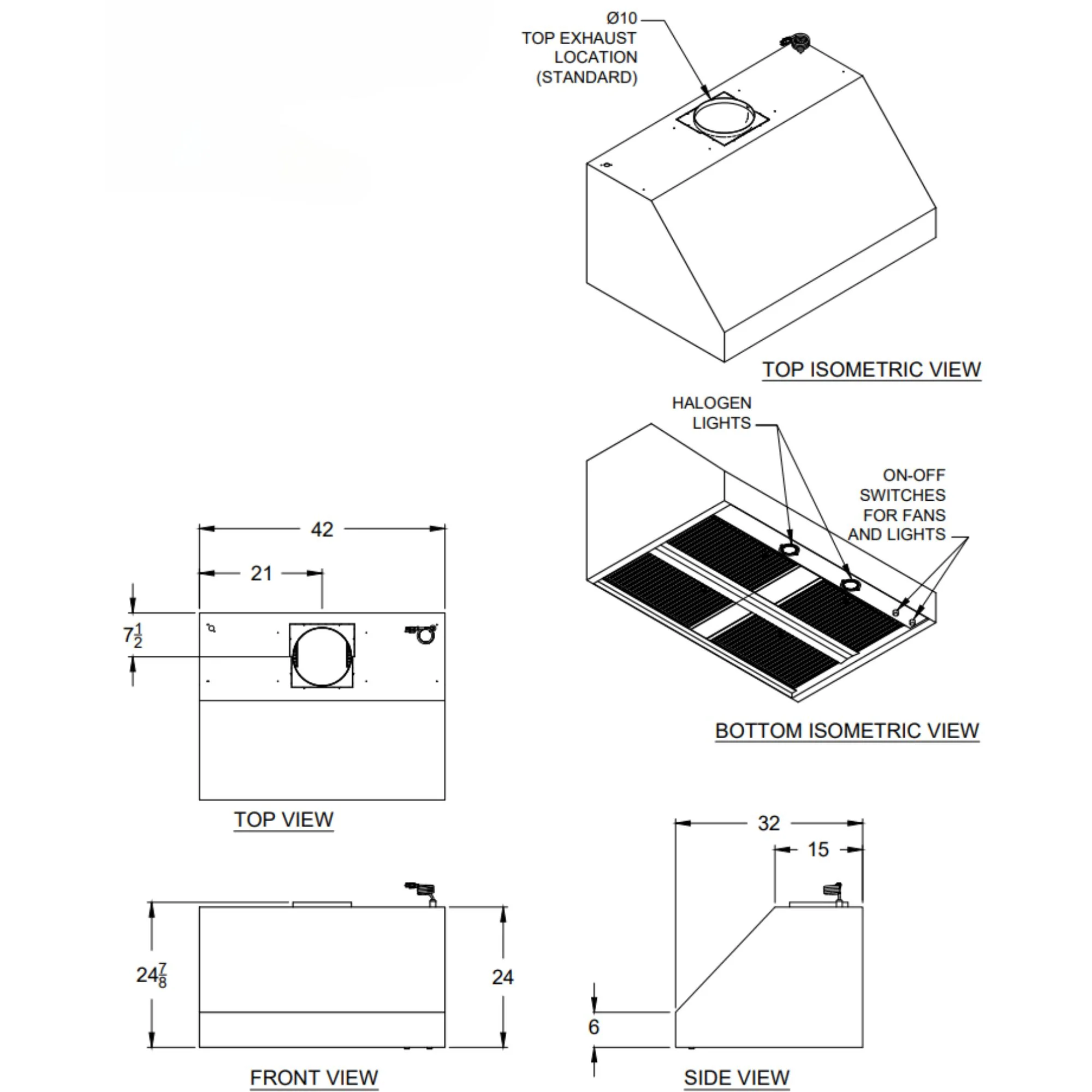 Bull 66098 42-Inch Stainless Steel Outdoor Vent Hood - 1200 CFM - Image 3
