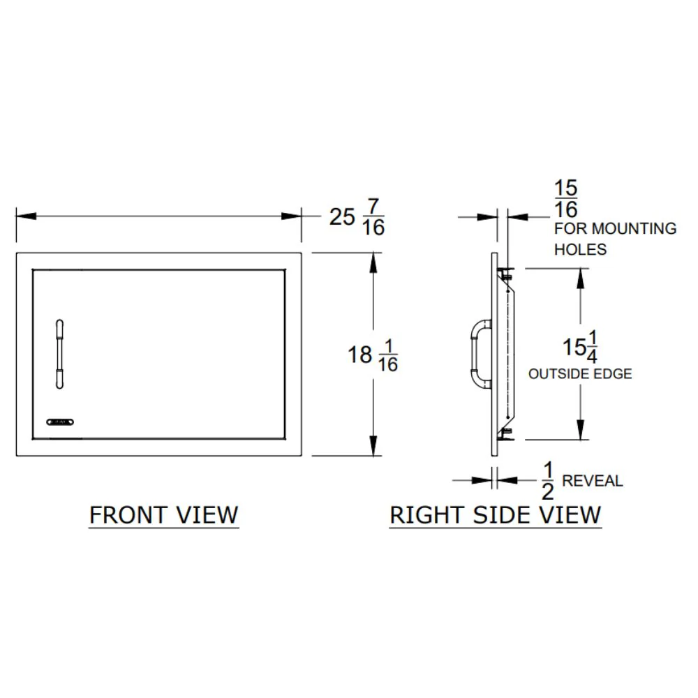 Bull 89990 26-Inch Stainless Steel Horizontal Door w/ Reveal - Image 4