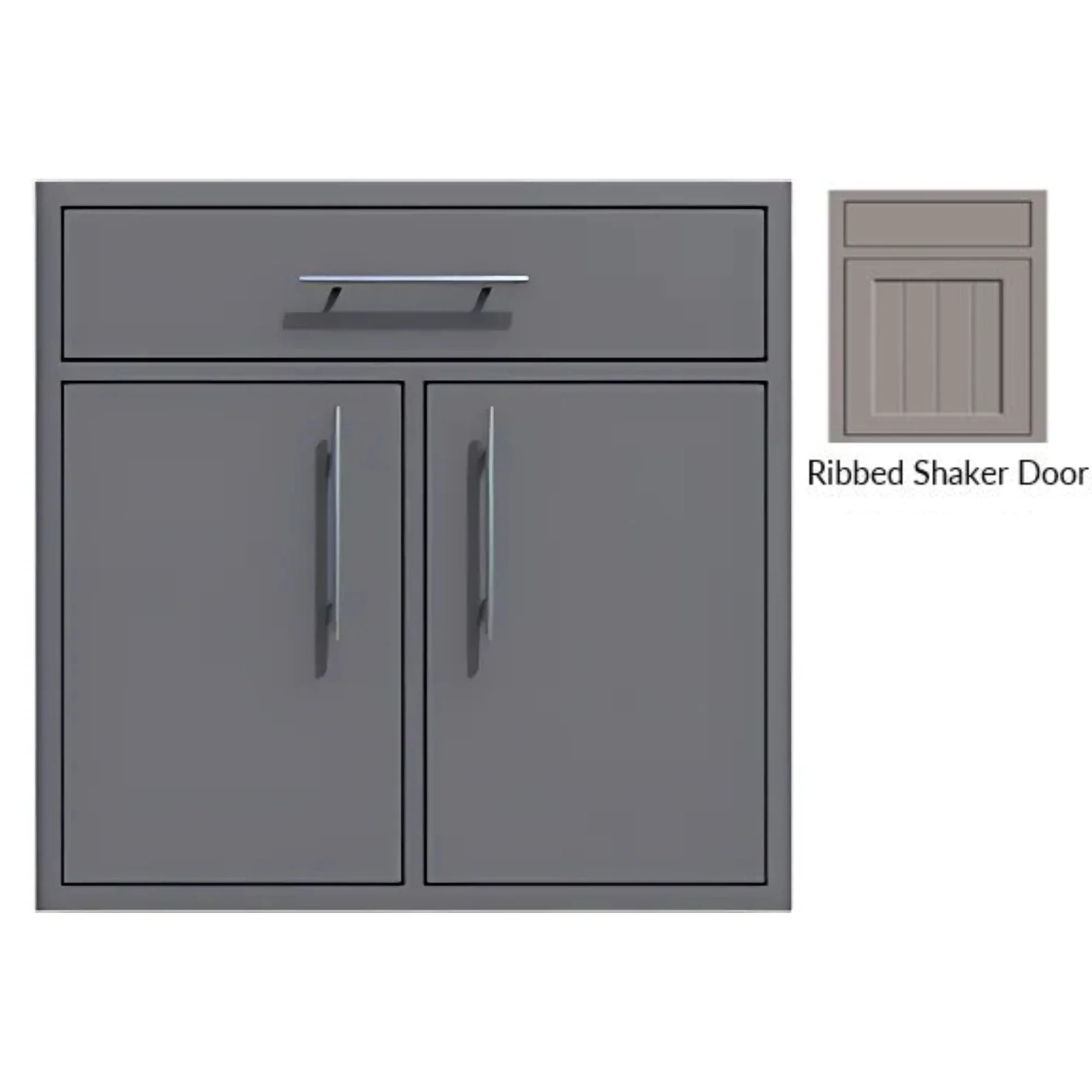 Challenger Designs Canyon Ribbed Shaker Style 36-Inch Double Access Door w/ Storage Drawer
