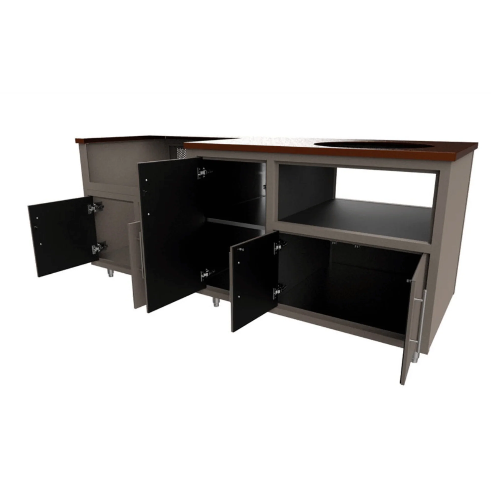 Challenger Designs Coastal 83-GDK Powder Coated Aluminum Kitchen Island for 32 Inch Grill & 21 Inch Ceramic Grill - Image 2