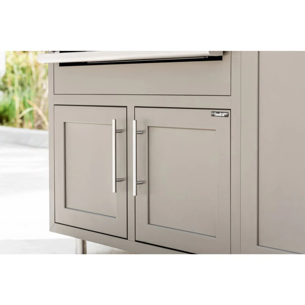 Challenger Designs Coastal Series GDK Outdoor Island with Delta Heat 32" Gas Grill & Large Egg, Grey Glimmer Cabinet Color - Image 4