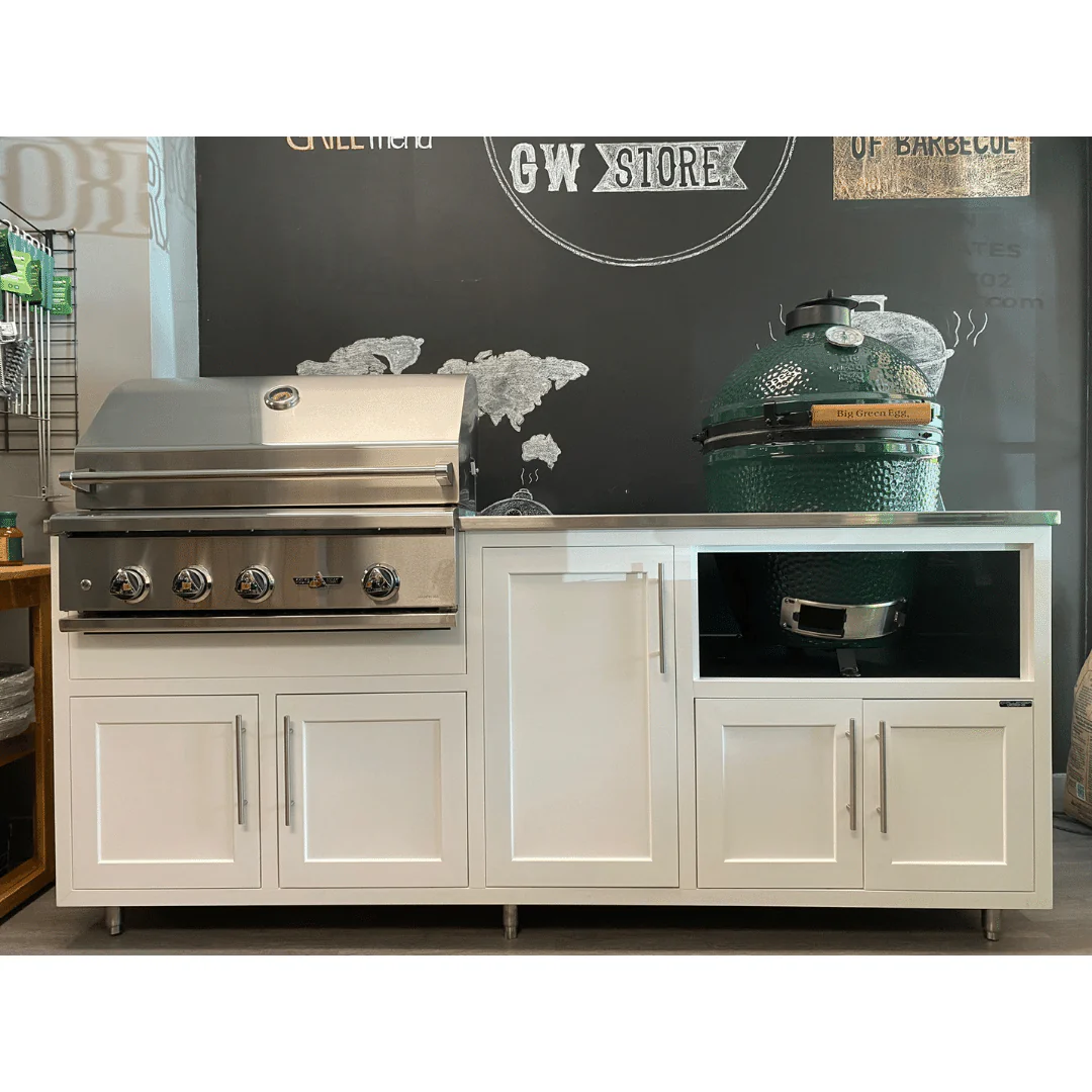 Challenger Designs White Coastal Outdoor Kitchen Package with Delta Heat 32" Grill and Large Egg Base - Image 3