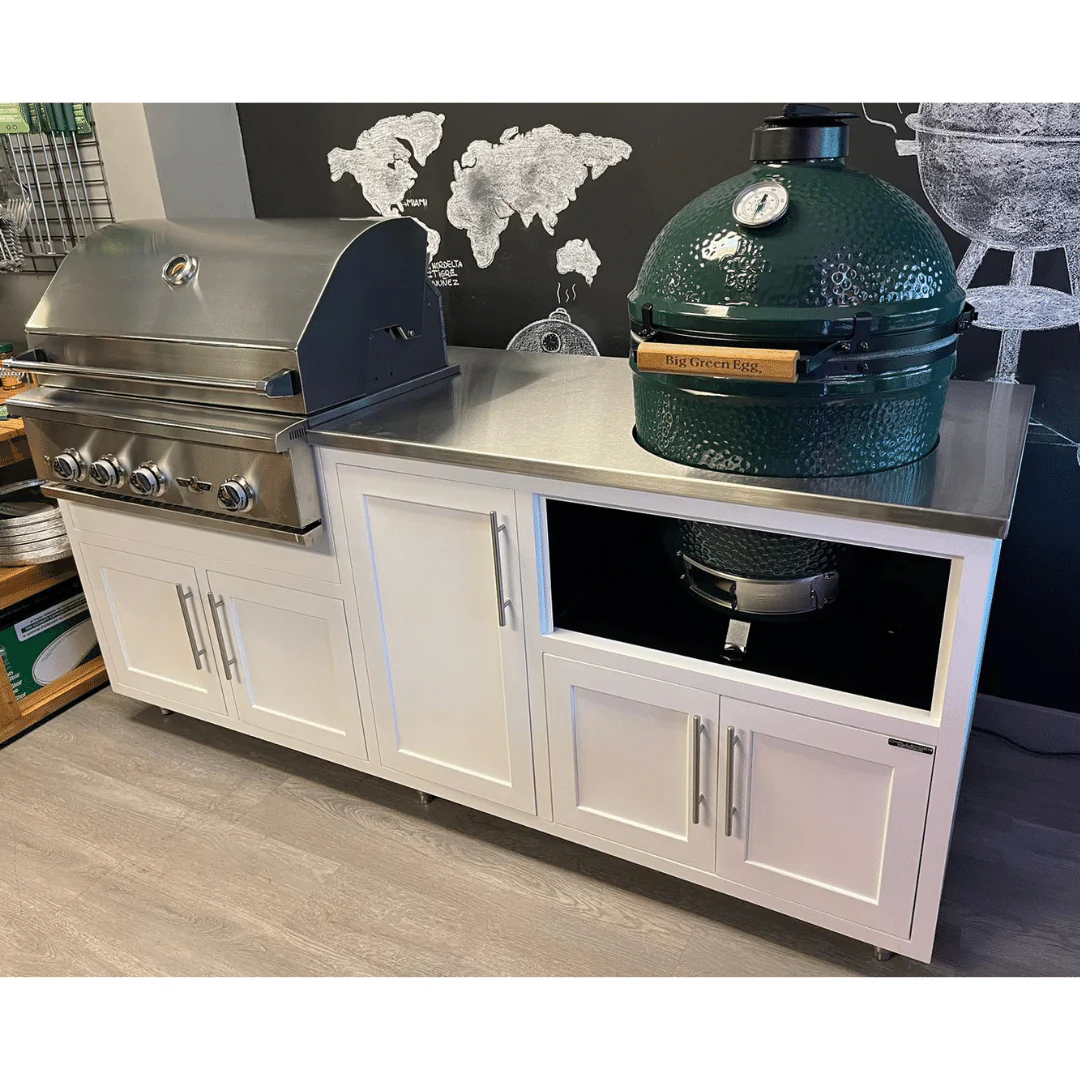 Challenger Designs White Coastal Outdoor Kitchen Package with Delta Heat 32" Grill and Large Egg Base - Image 4