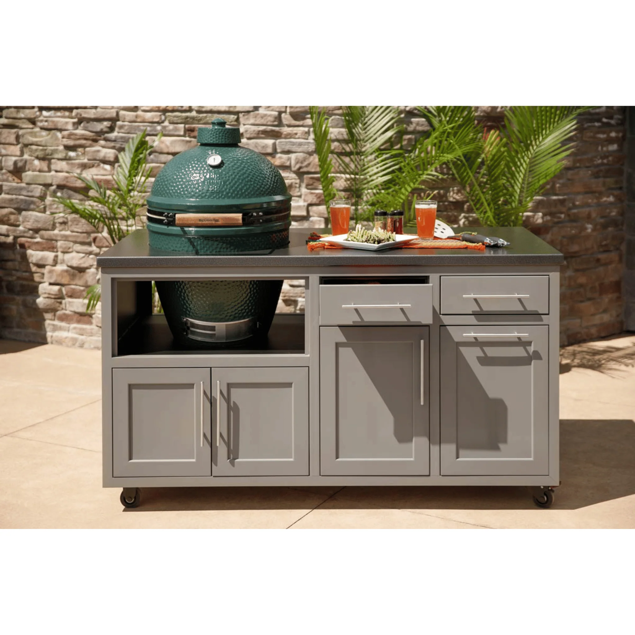 Challenger Designs Coastal 64 KDDW Powder Coated Aluminum Kitchen Island for 26.5 Inch Ceramic Grill - Image 3