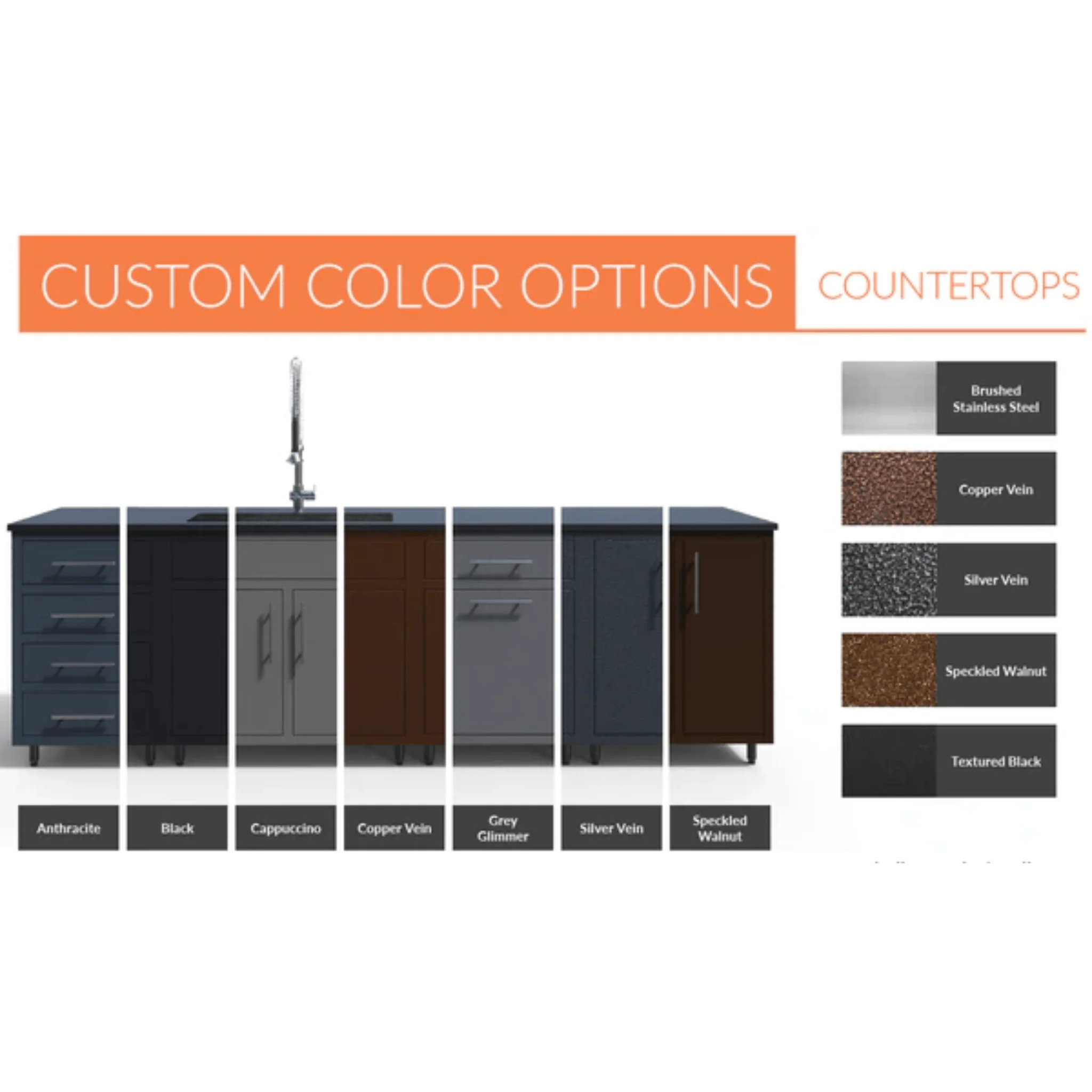 Challenger Designs Coastal 83-KDG Powder Coated Aluminum Kitchen Island for 32 Inch Grill & 26.5 Inch Ceramic Grill - Image 6