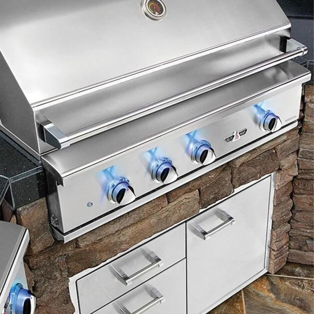 Delta Heat 38-Inch 3-Burner Built-In Gas Grill w/ Infrared Rotisserie Burner - Image 3