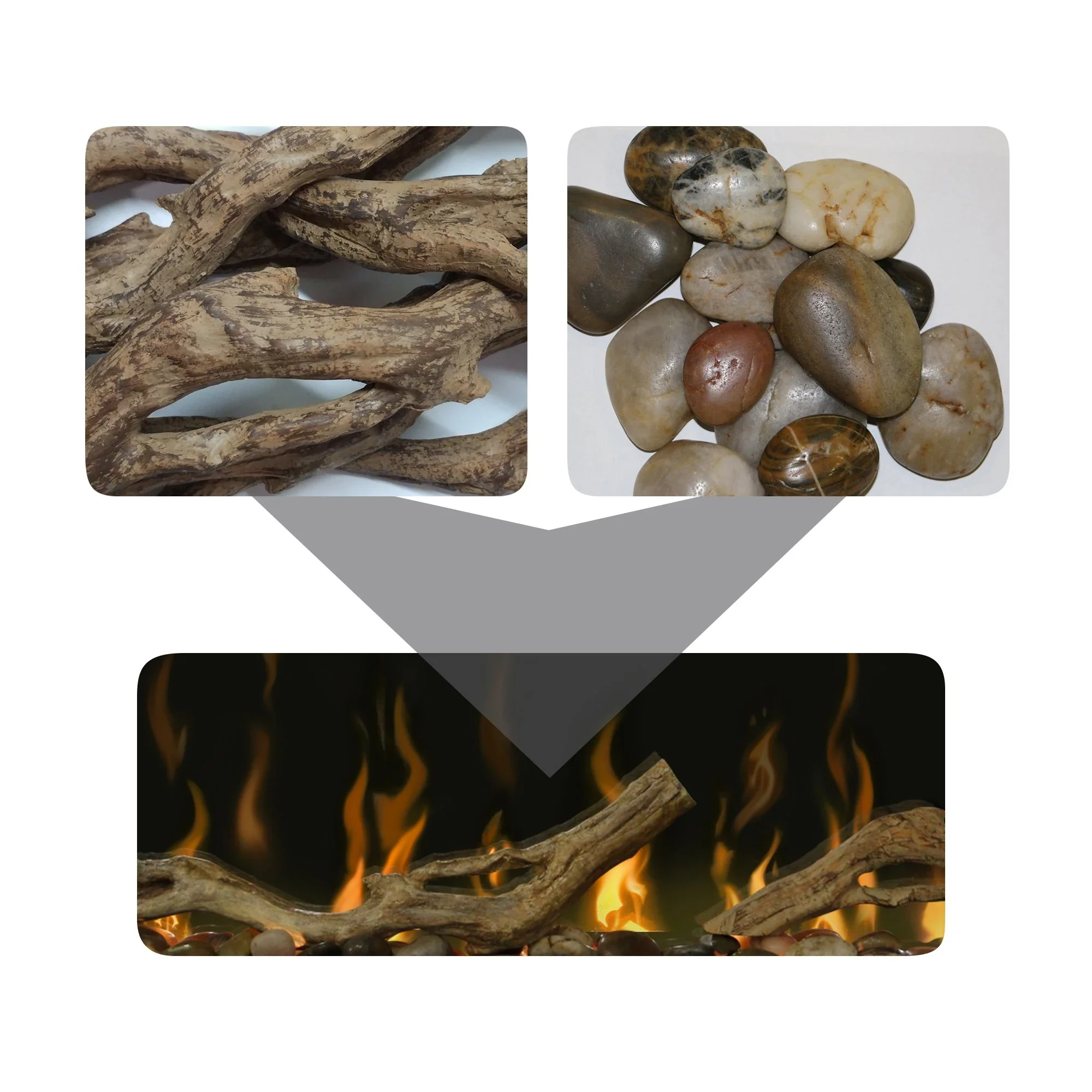 Dimplex Accessory Driftwood and River Rock for 100" Linear Fireplace - Image 2