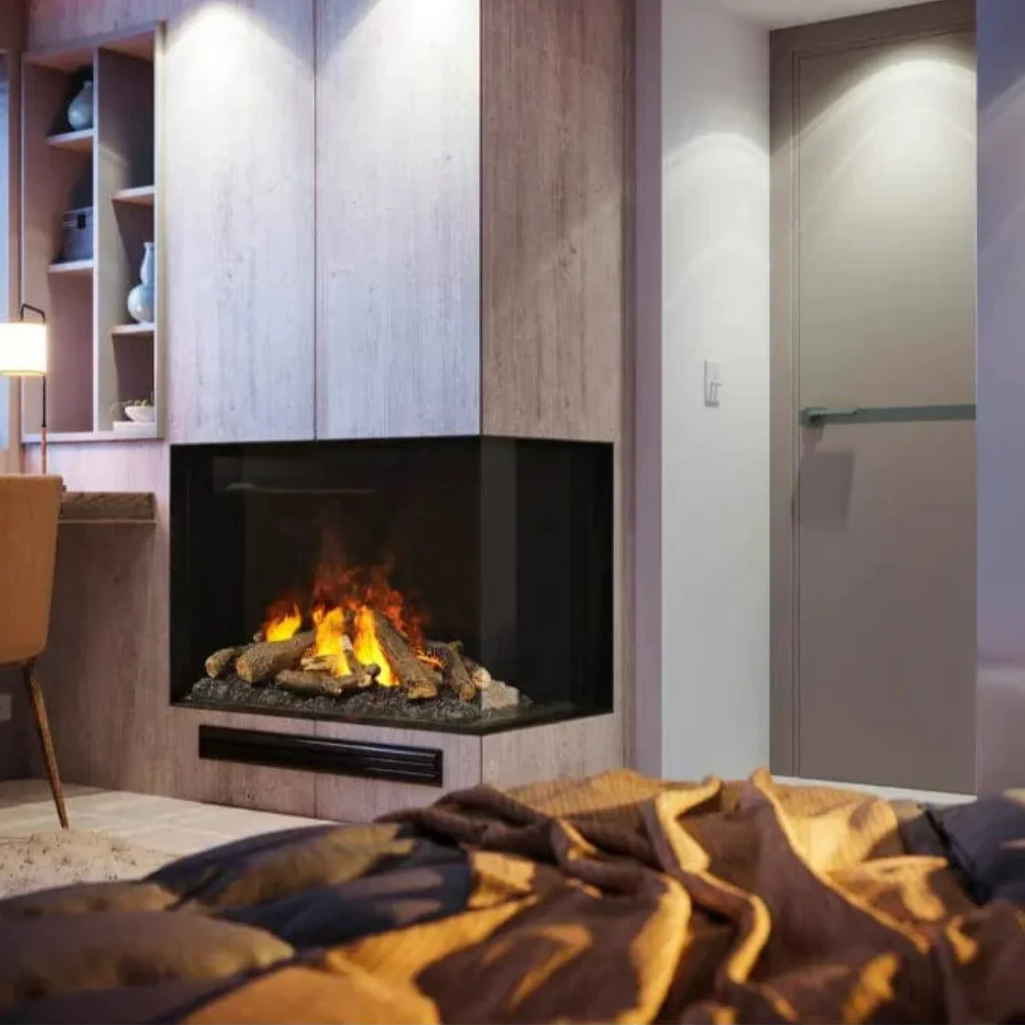 Dimplex Faber E-Matrix Right-Facing 32x26-Inch Built-In Electric Fireplace - Image 3
