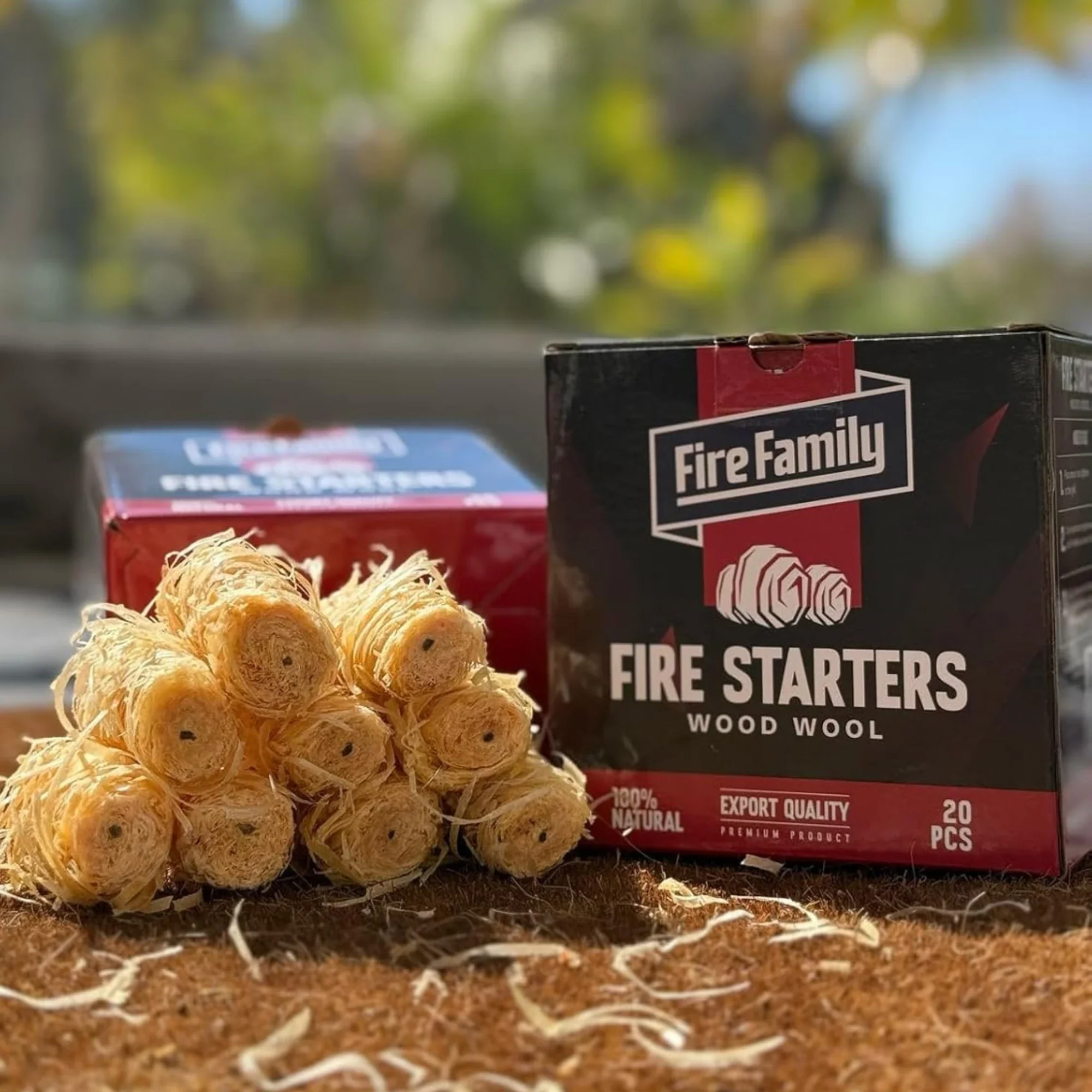 Fire Family Wood Wool Fire Starters, 20pcs - Image 3