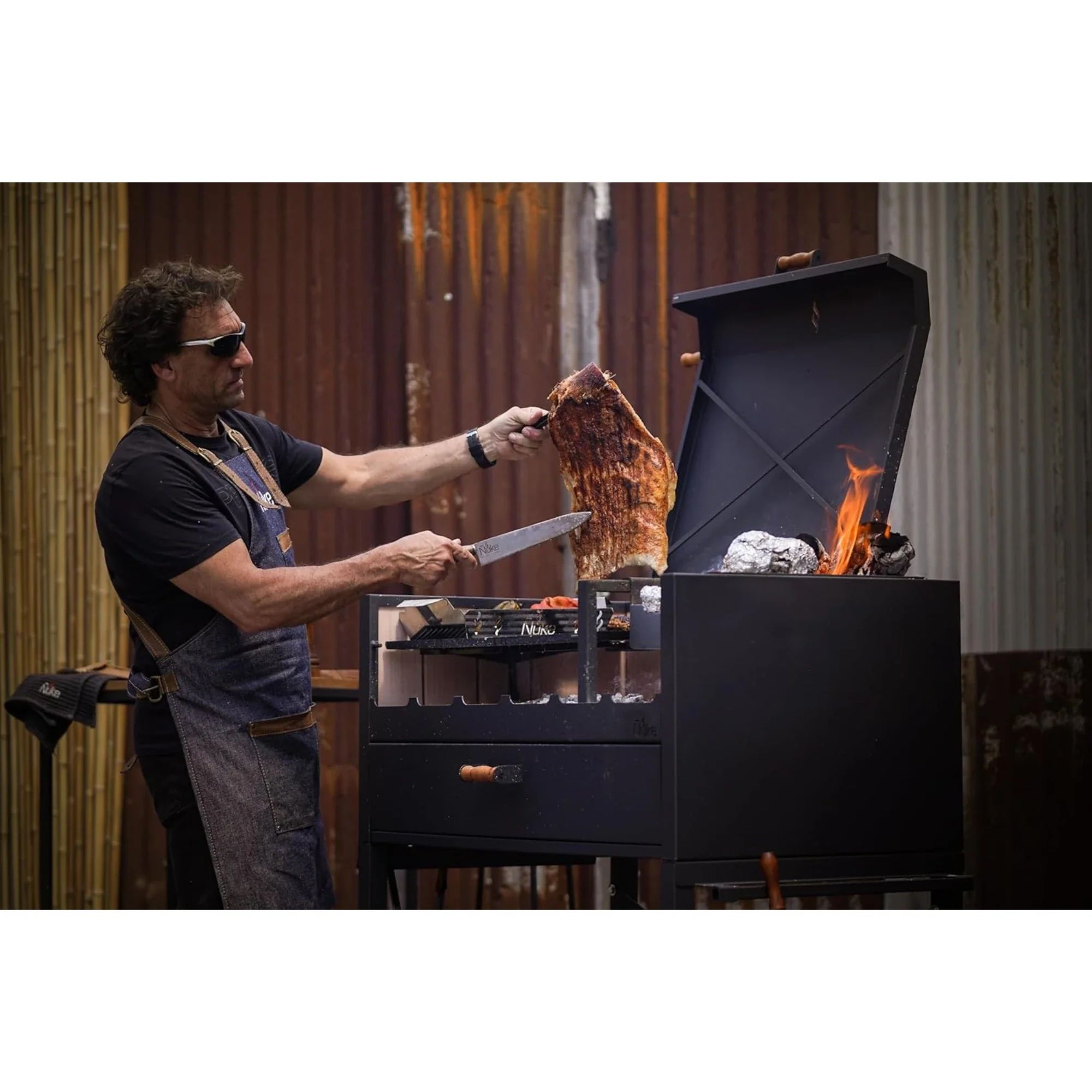 Nuke Delta Freestanding Argentine Charcoal Grill 45 Inch - Image 5