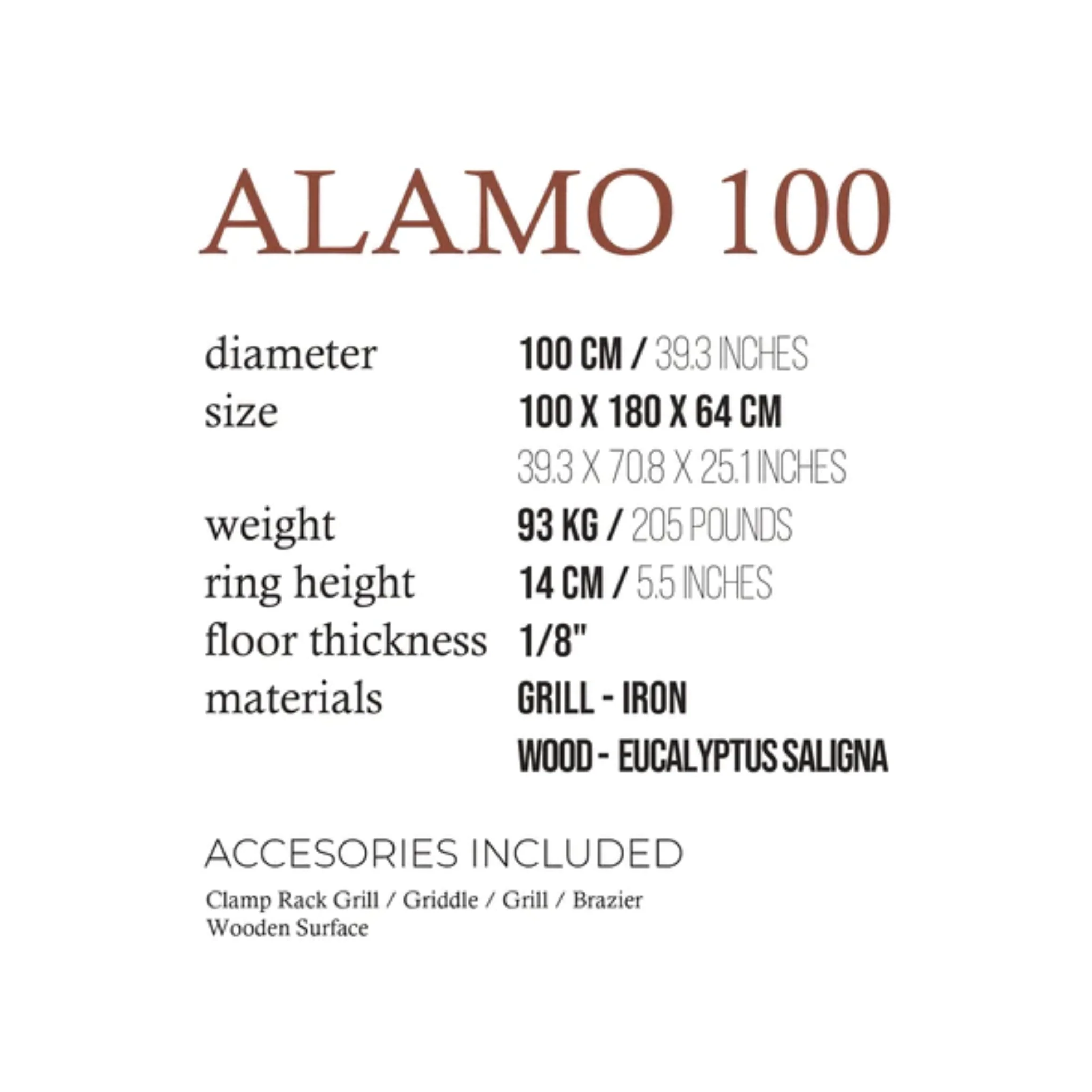 Fogues TX Alamo 100 Open Fire Argentine Wood and Charcoal Grill - Image 3