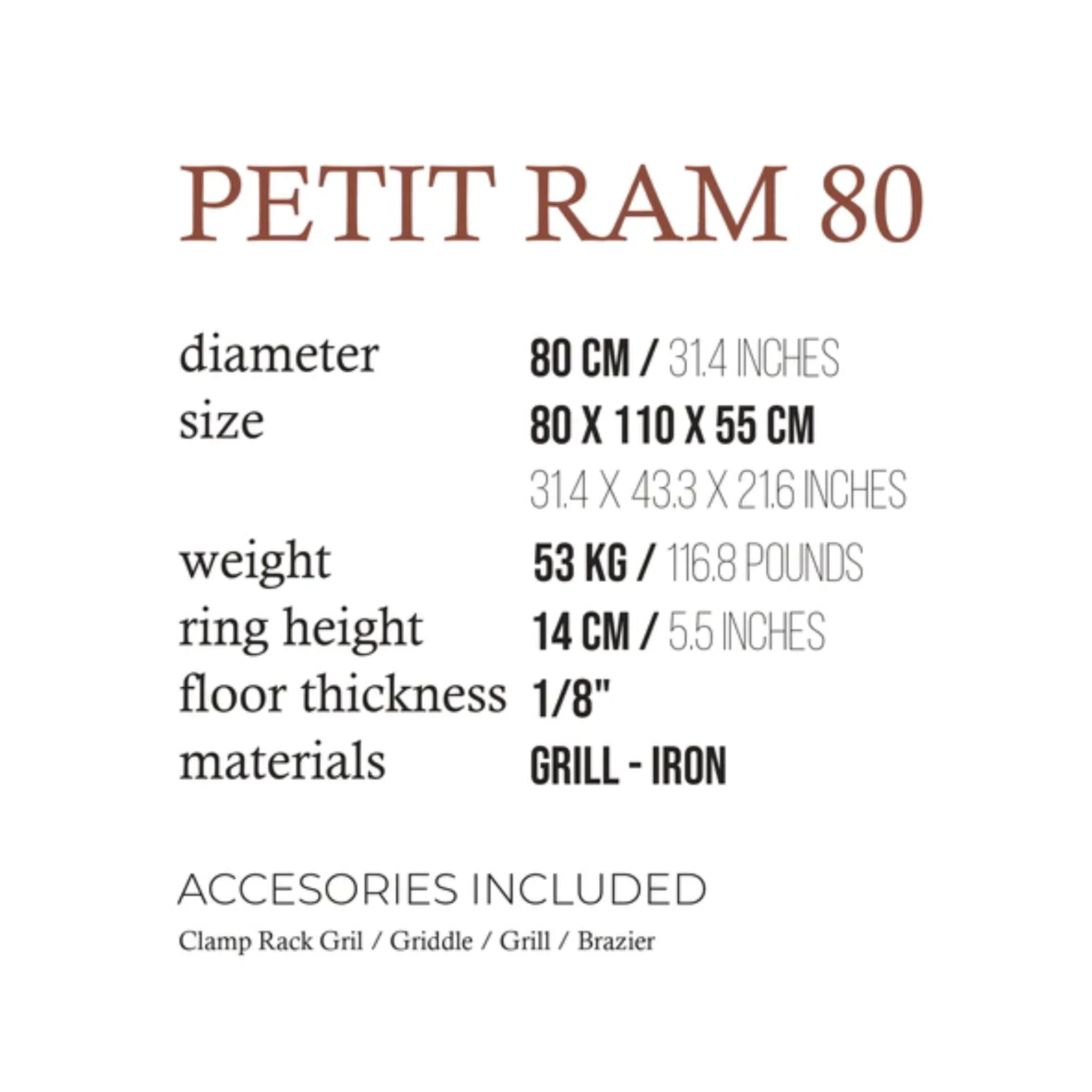 Fogues TX Petit Ram 80 Open Fire Argentine Wood and Charcoal Grill - Image 3