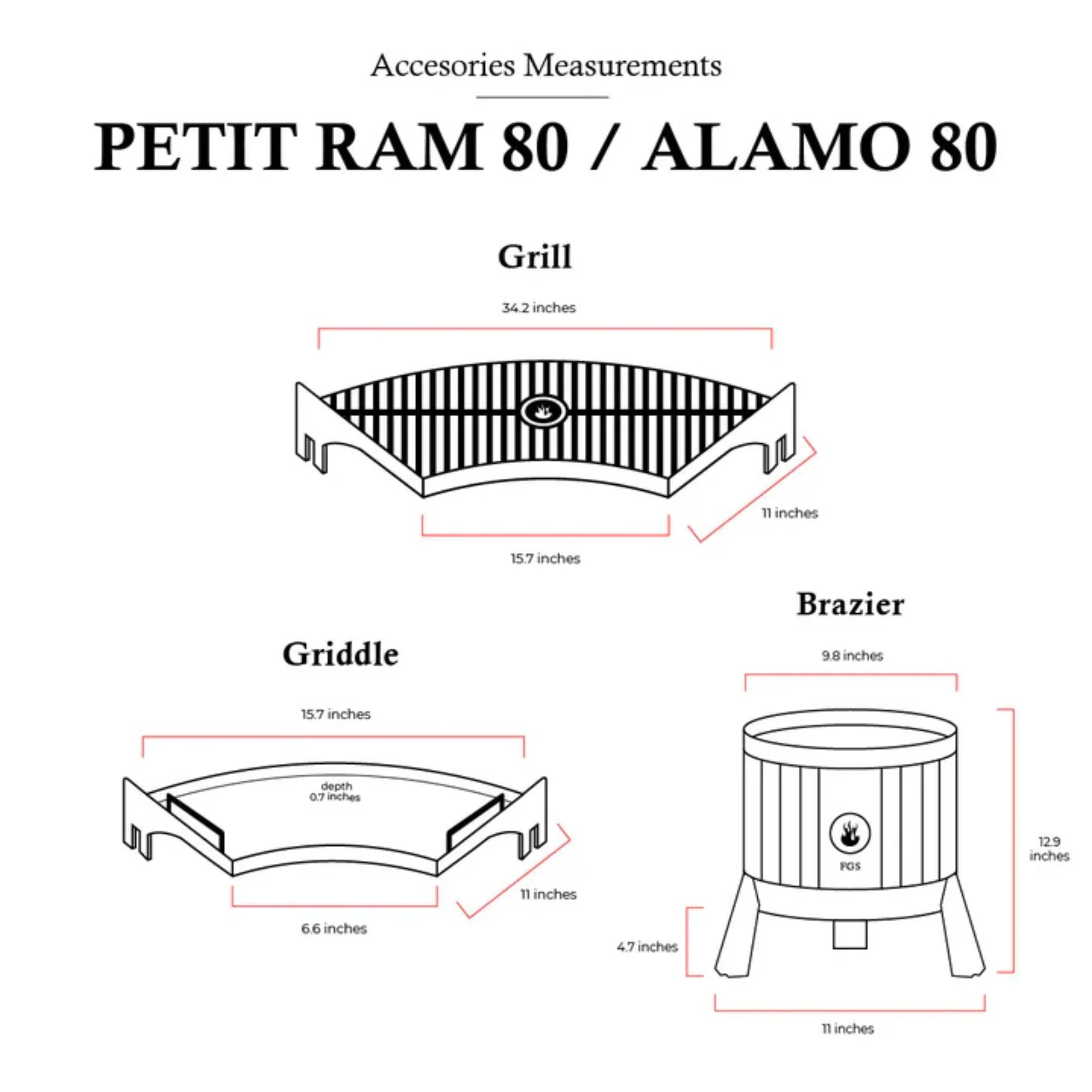 Fogues TX Petit Ram 80 Open Fire Argentine Wood and Charcoal Grill - Image 4