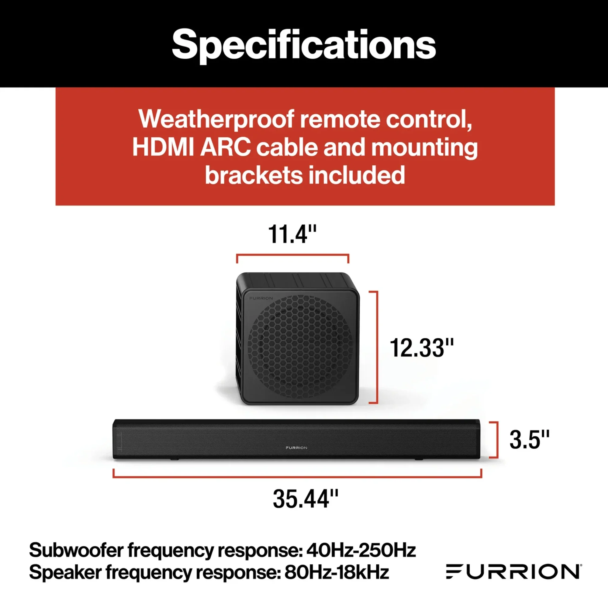 Furrion Aurora® 2.1 Outdoor Soundbar Speaker with Wireless Subwoofer #FSBNN30MX - Image 3