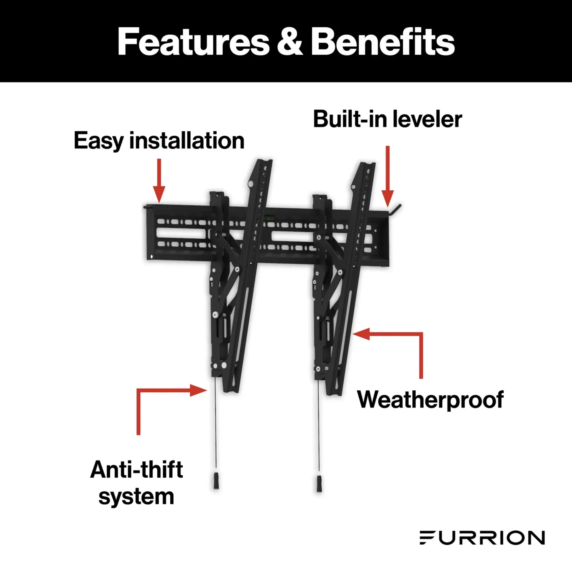 Furrion Aurora® Universal Outdoor TV Fixed Tilt Mount - For 43-65” TVs #F2AA002ABBK - Image 3