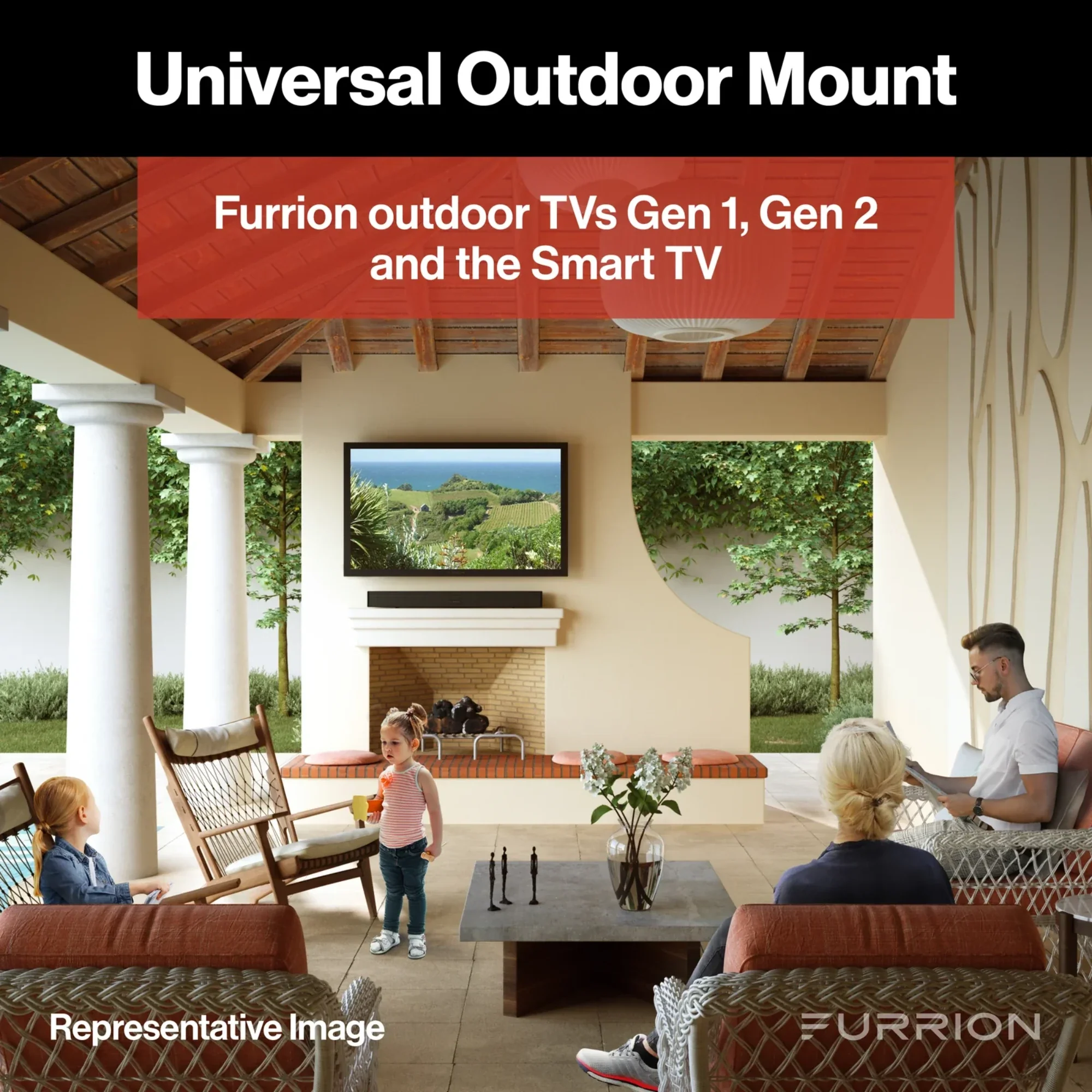 Furrion Aurora Universal Outdoor Ceiling Full Motion Mount #F2AA003ABBK - Image 5