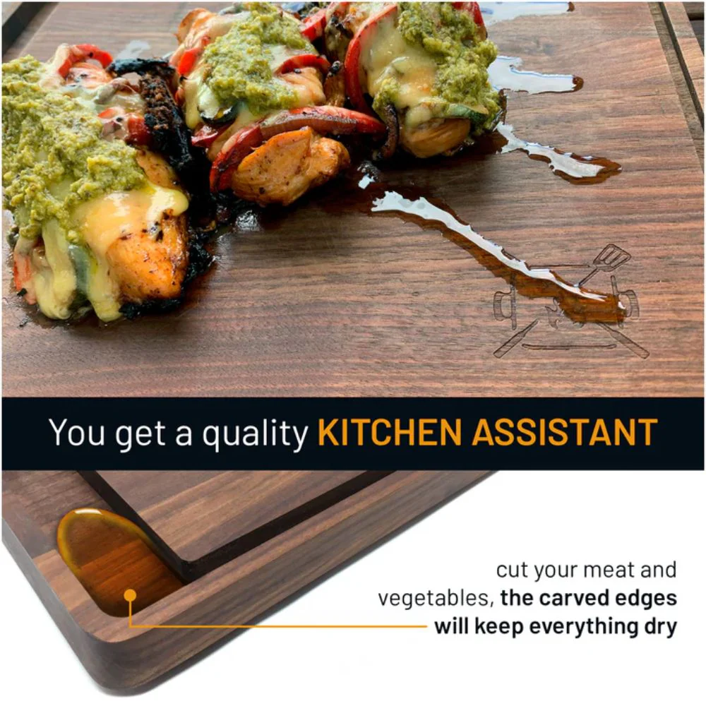 Grillnovations 18x14-Inch Large Magnetic Cutting Board Made from Walnut Wood - Image 3