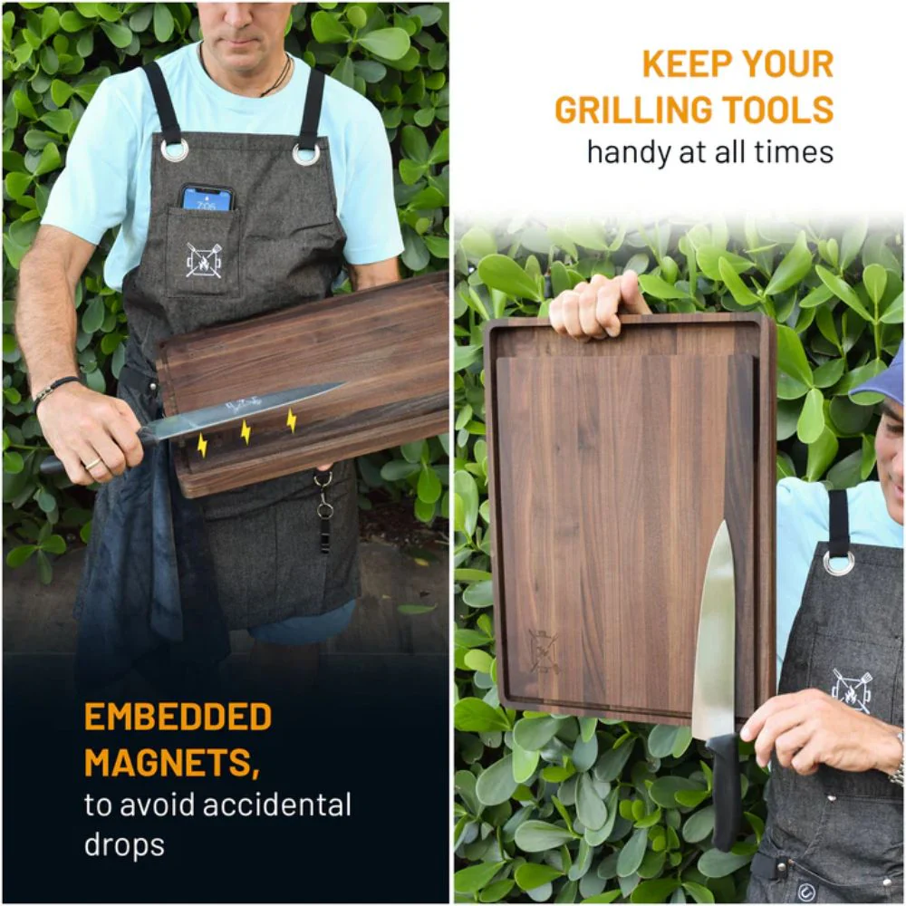 Grillnovations 18x14-Inch Large Magnetic Cutting Board Made from Walnut Wood - Image 6