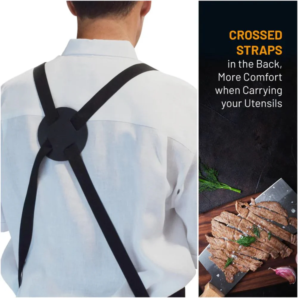 Grillnovations Black Apron with Magnet & Wine Opener - Image 3