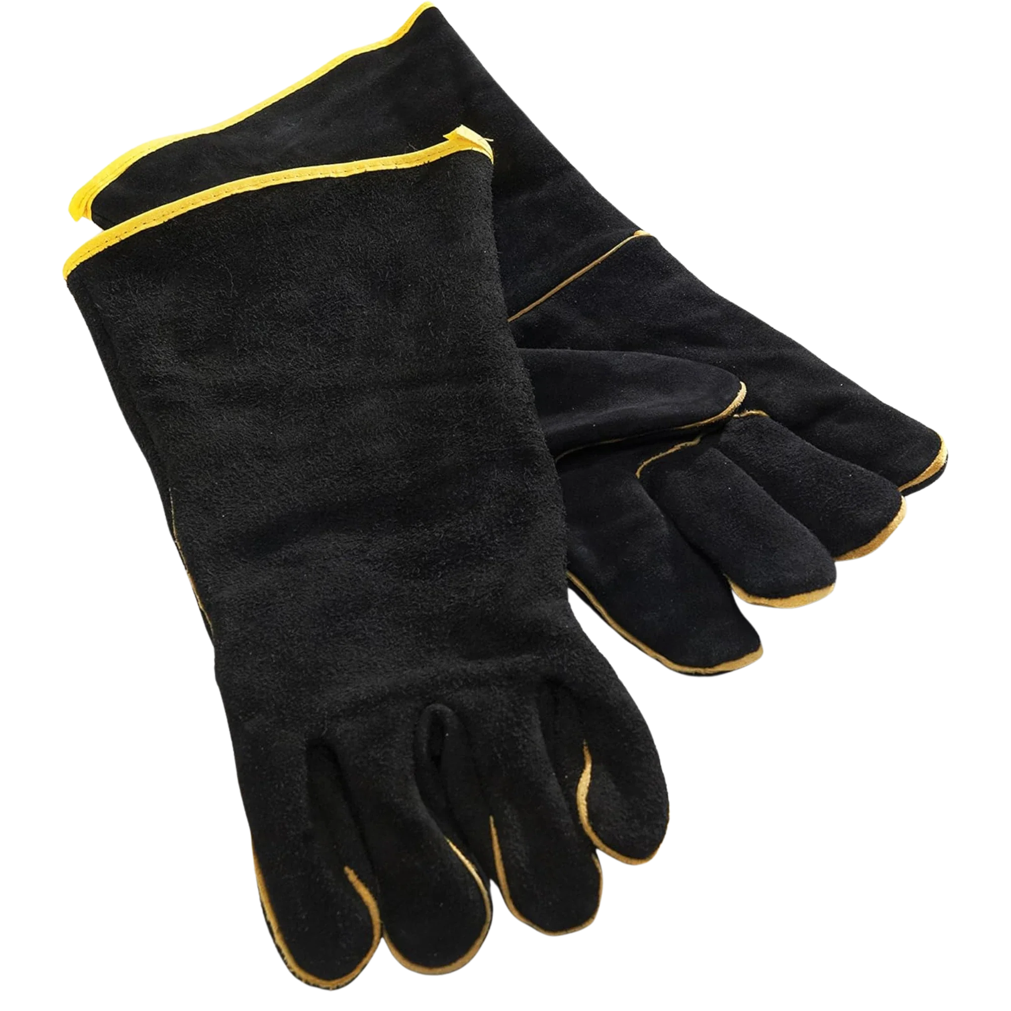 GrillPro Black Leather BBQ Gloves