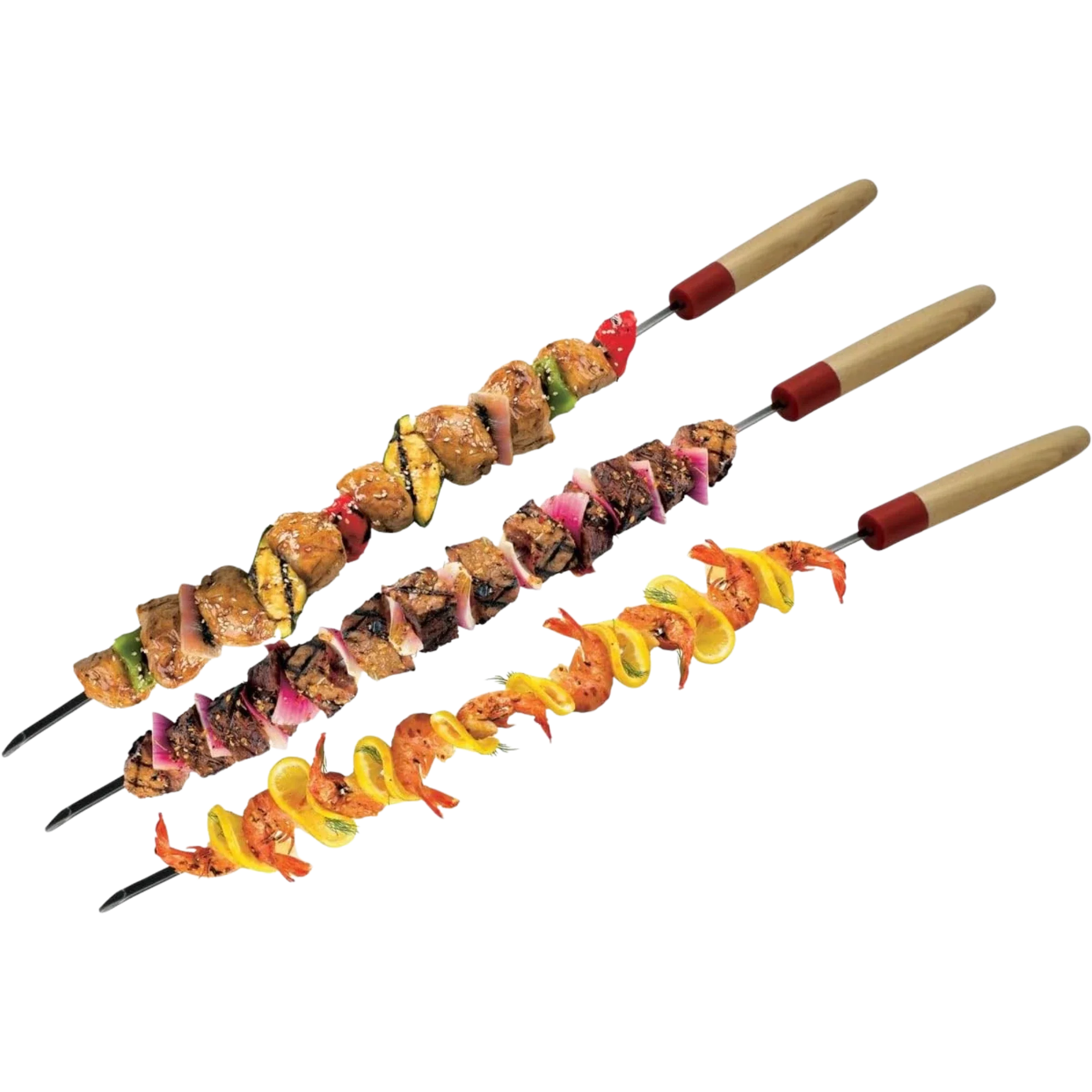 GrillPro Deluxe 22-Inch Wooden Handle Skewers - Image 2