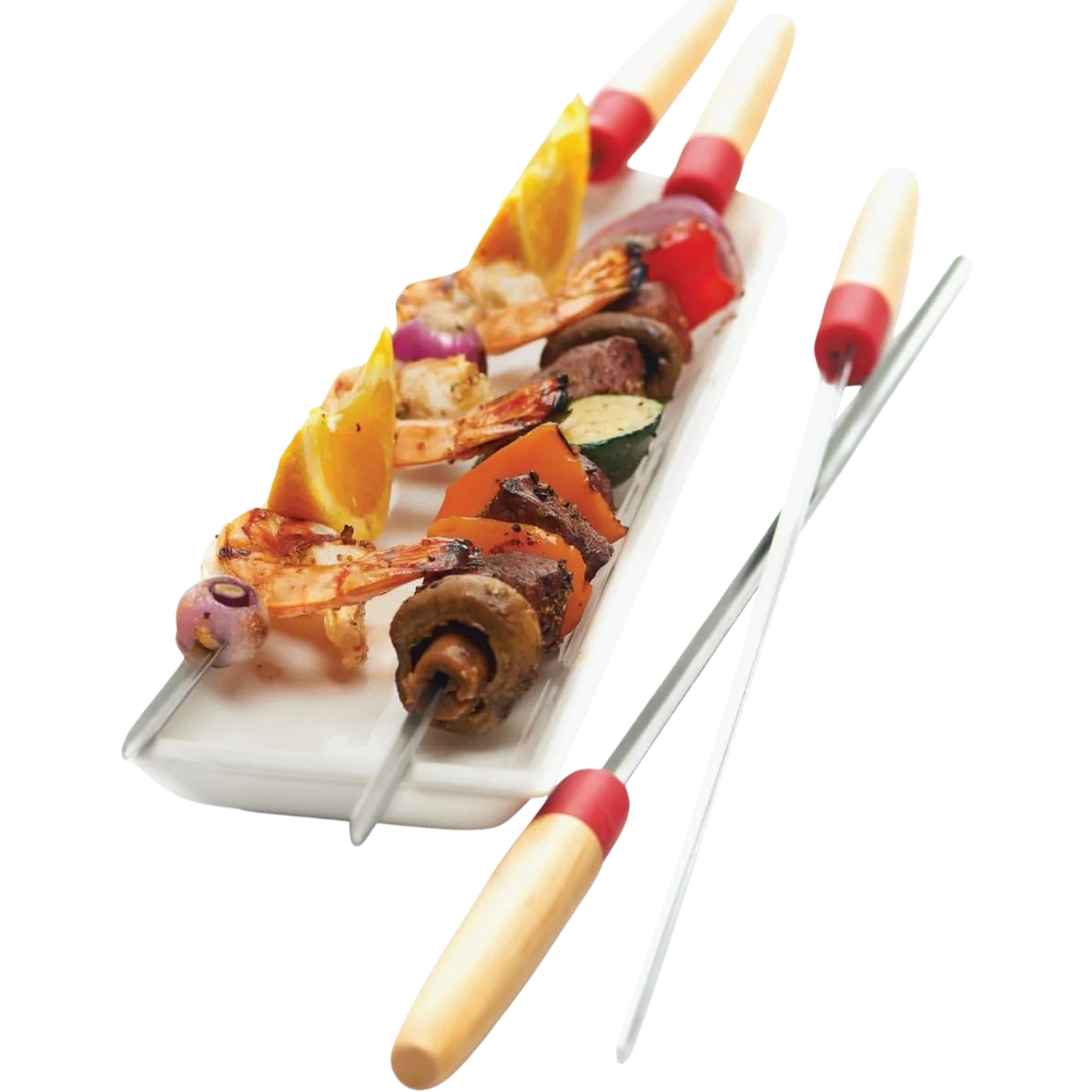 GrillPro Deluxe 22-Inch Wooden Handle Skewers - Image 3