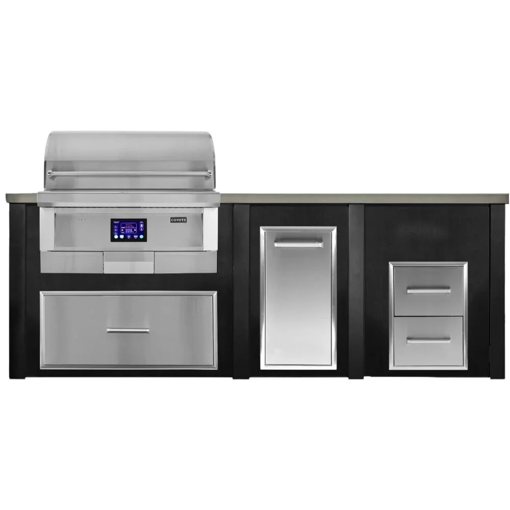 Haven 96-Inch Outdoor Kitchen Island with 36-Inch Pellet Grill & 2 Drawer Cabinet Cutouts - Image 2
