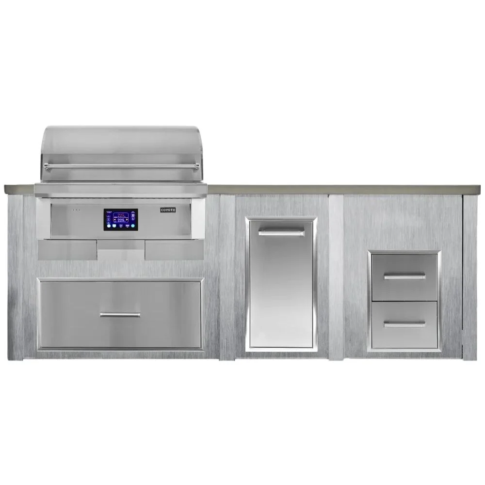 Haven 96-Inch Outdoor Kitchen Island with 36-Inch Pellet Grill & 2 Drawer Cabinet Cutouts - Image 3
