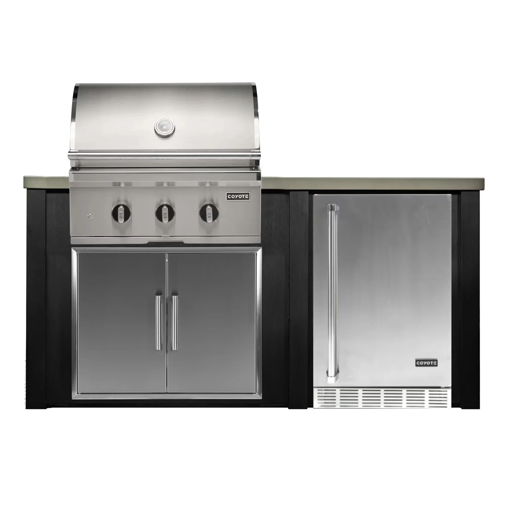 Haven Outdoor 72-Inch Outdoor Kitchen Island w/ Coyote 30-Inch Grill & Refrigerator - Image 2